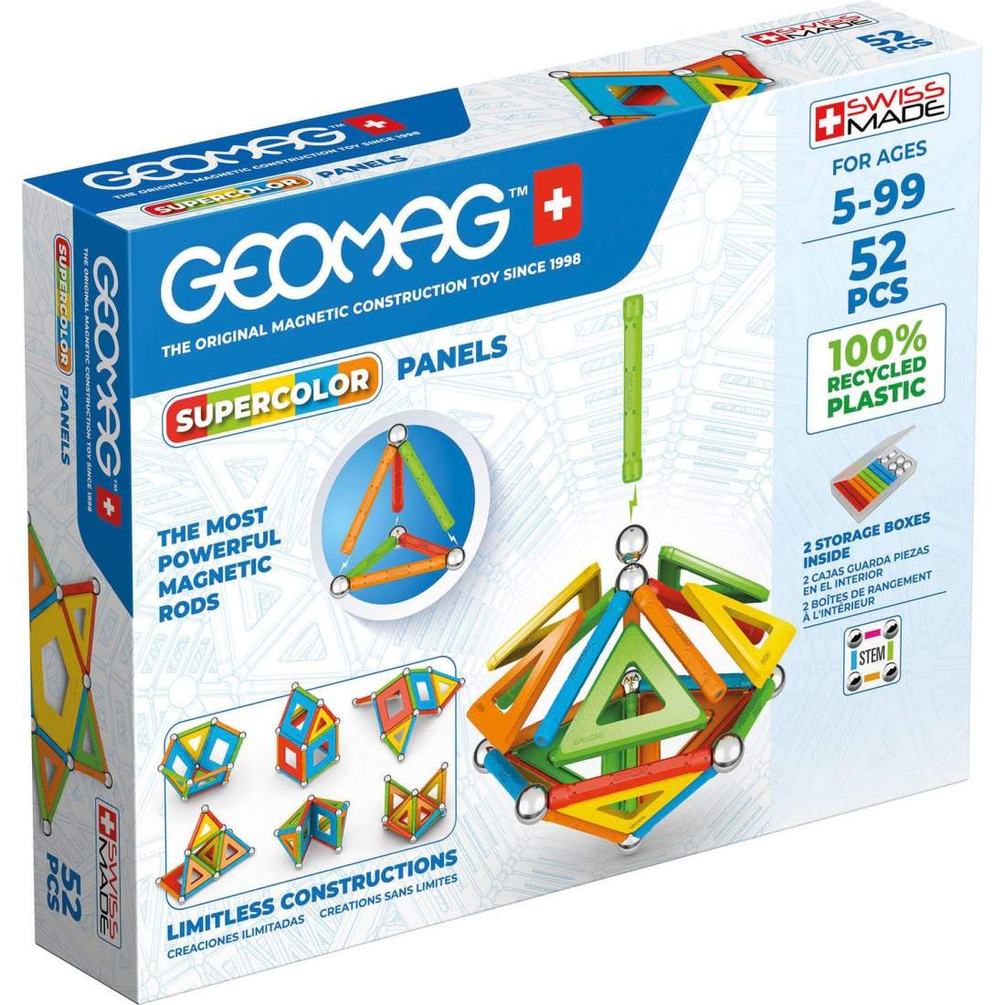 Geomag Supercolor Panels 52 Delar | Leksaker & Spel - Leksaker - Byggsatser & Byggklossar - GEOMAG | Pryloteket