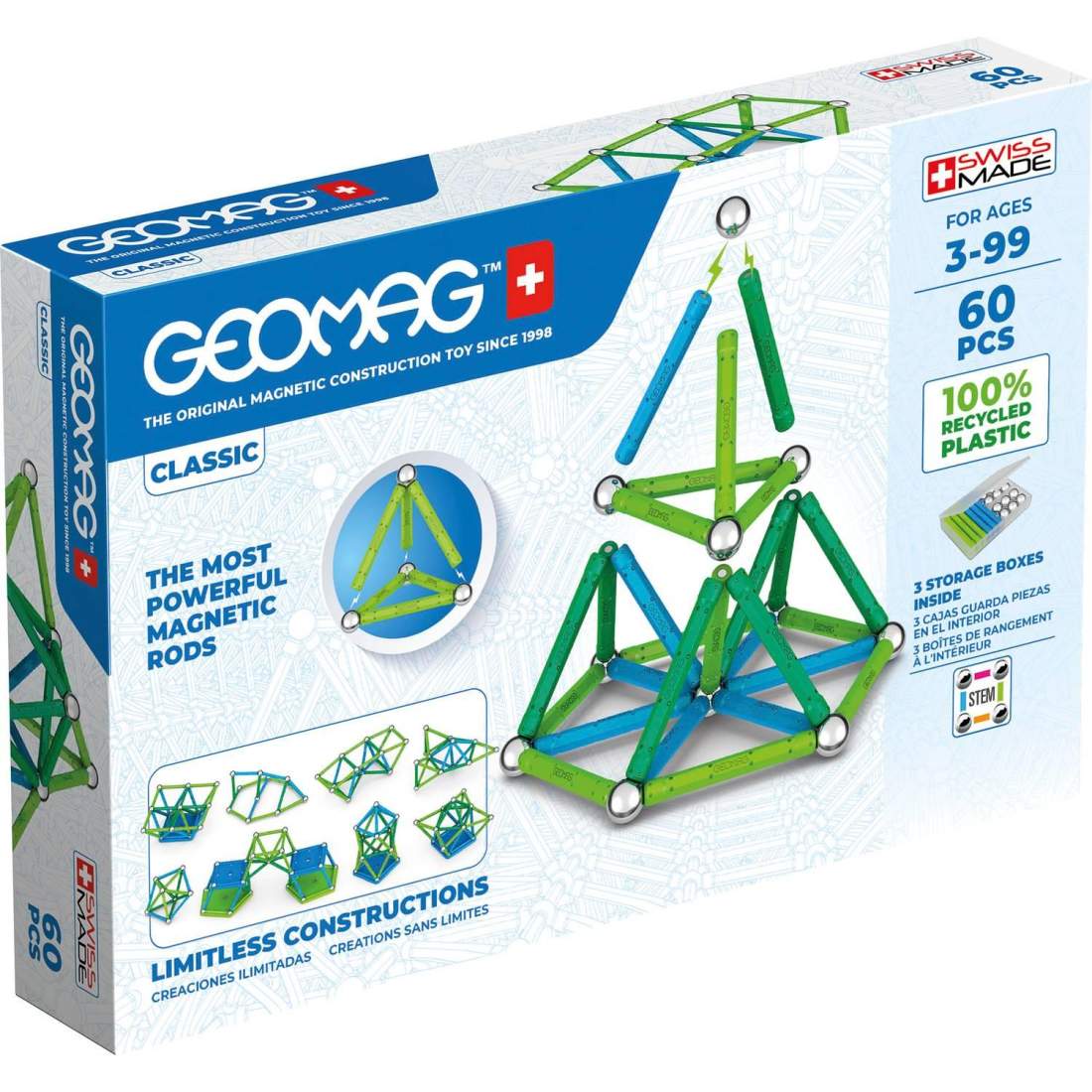 Geomag Classic 60 Delar | Leksaker & Spel - Leksaker - Byggsatser & Byggklossar - GEOMAG | Pryloteket