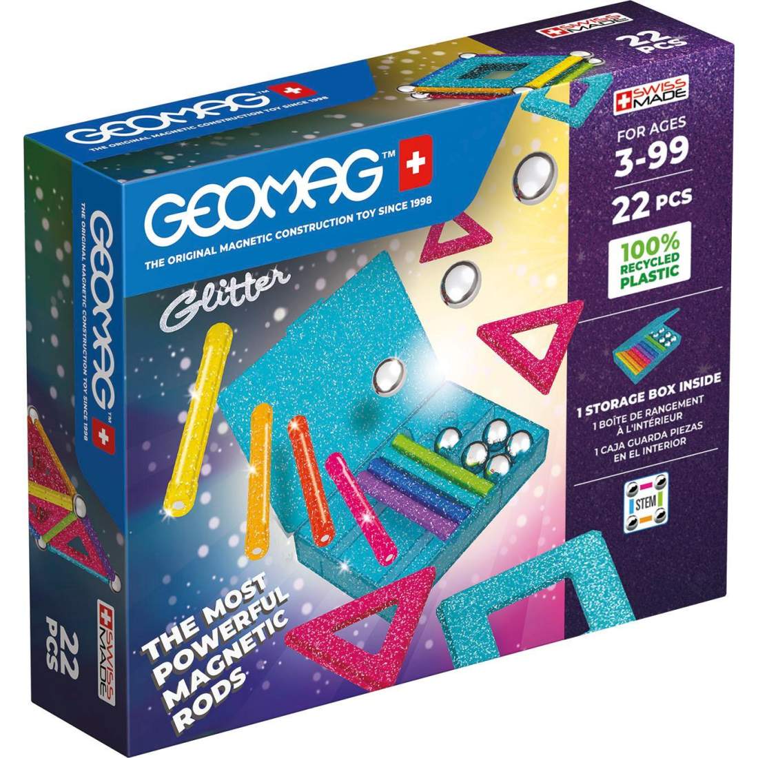 Geomag Glitter Panels 22 Delar | Leksaker & Spel - Leksaker - Byggsatser & Byggklossar - GEOMAG | Pryloteket