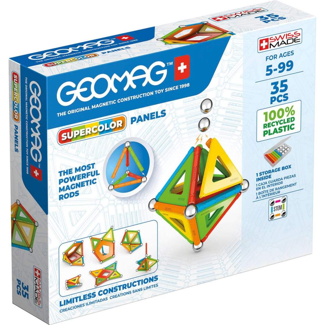 Geomag Supercolor Panels 35 Delar | Leksaker & Spel - Leksaker - Byggsatser & Byggklossar - GEOMAG | Pryloteket