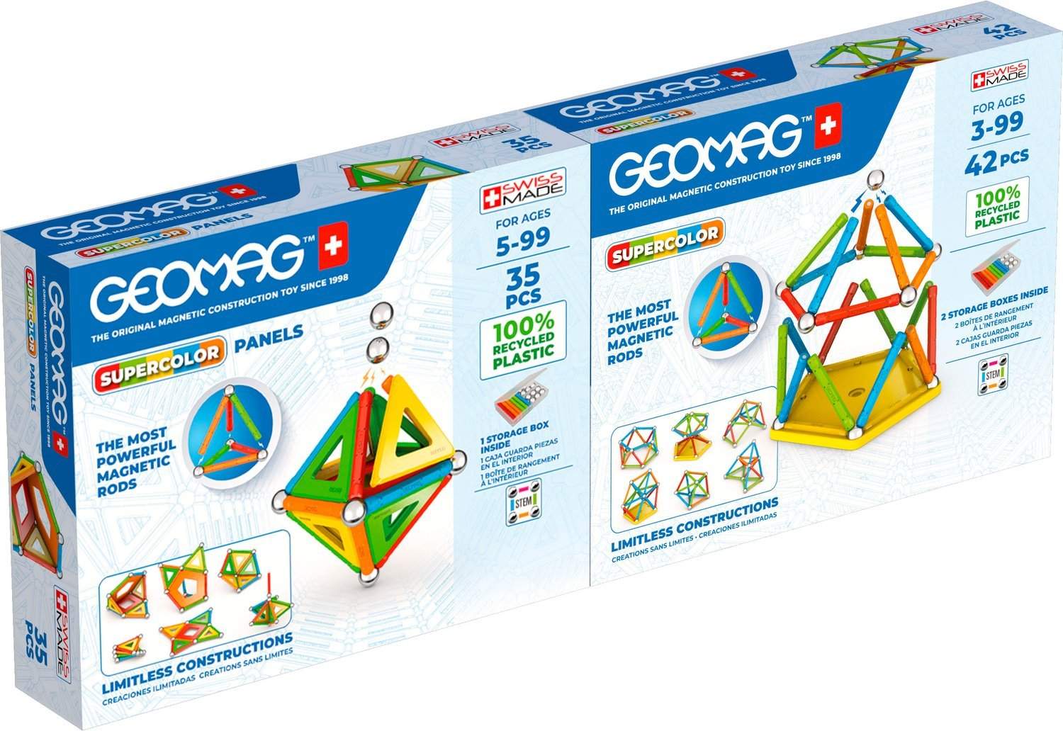 Geomag Supercolor Dobbeltpakke 77 Stk