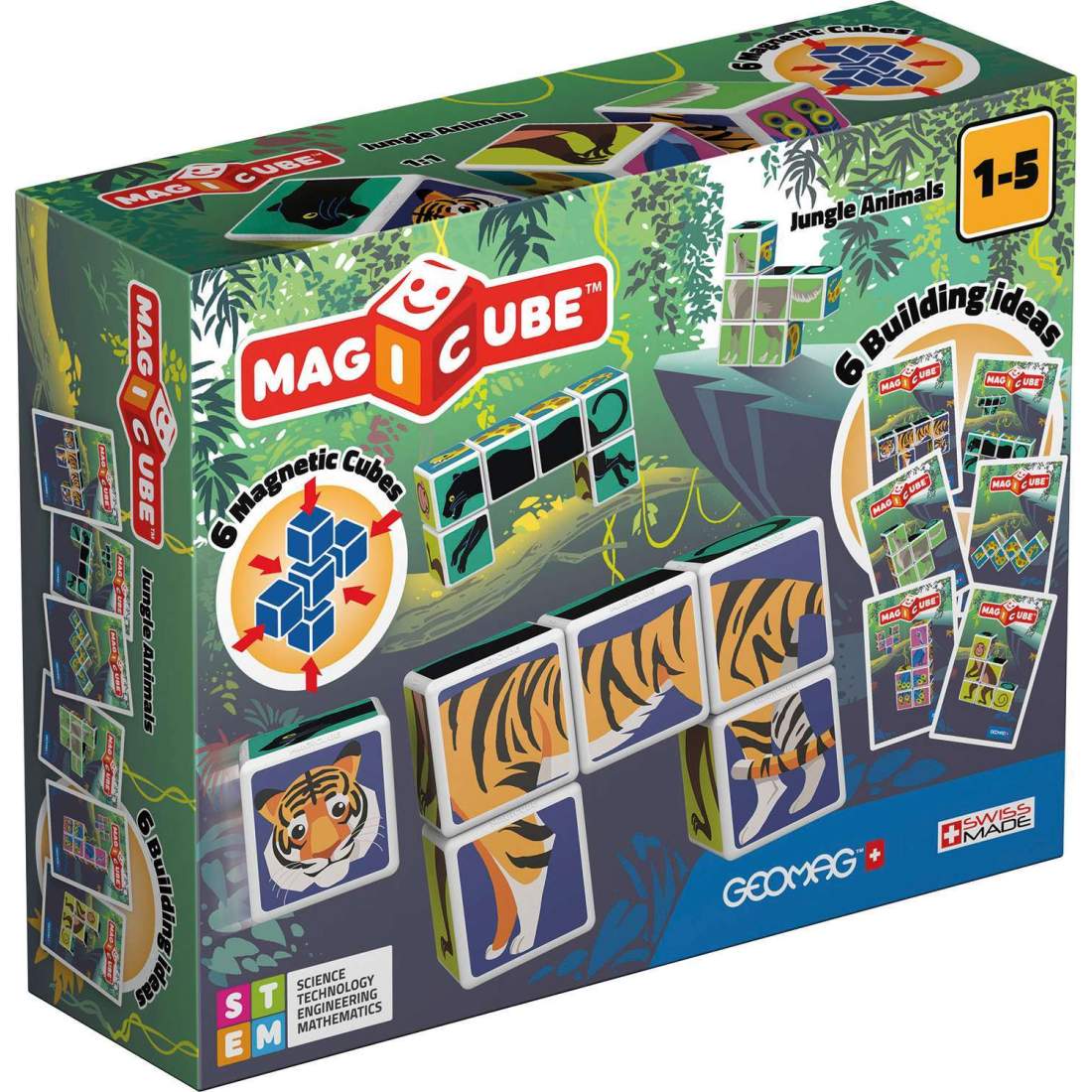 Geomag Magicube Djungeldjur 9 Delar | Leksaker & Spel - Leksaker - Byggsatser & Byggklossar - GEOMAG | Pryloteket