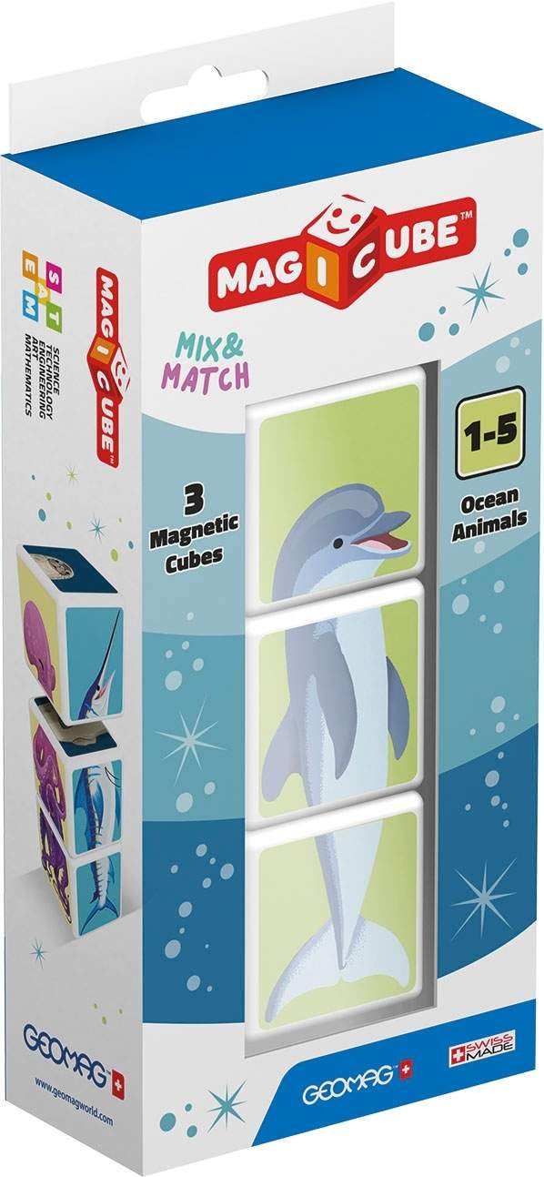 Geomag Magnetsæt - Magicube - Mix & Match Ocean Animals - 3 Dele