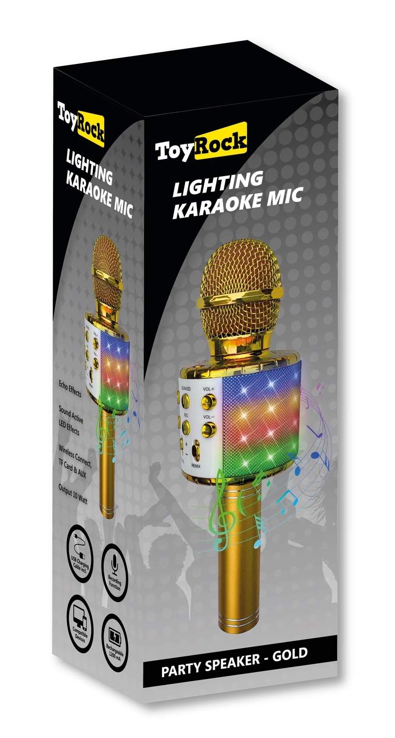 Lighting Karaoke Mic / Party Speaker Gold