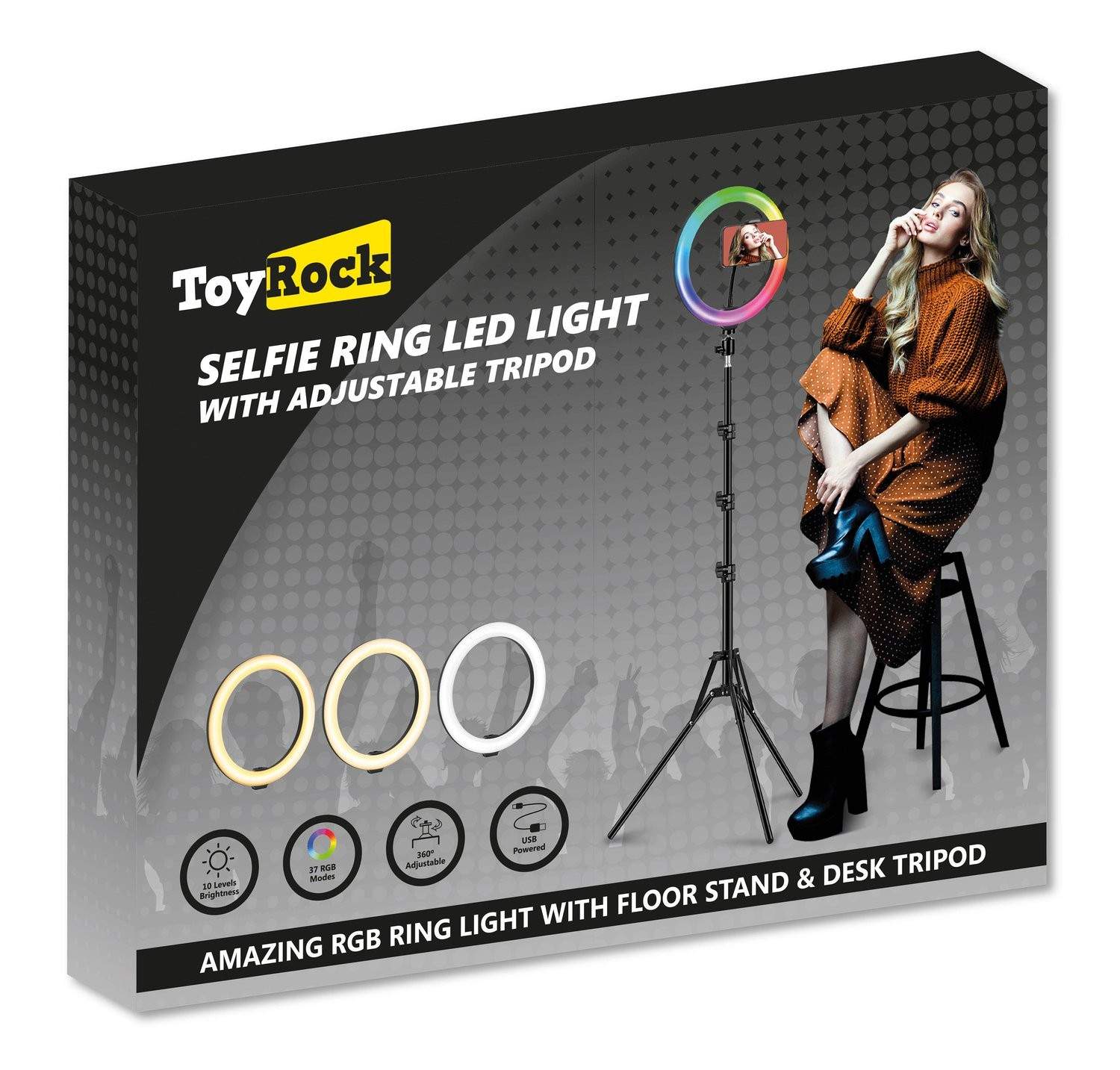 Selfie Ring Led Lys 26 Cm Med Juster