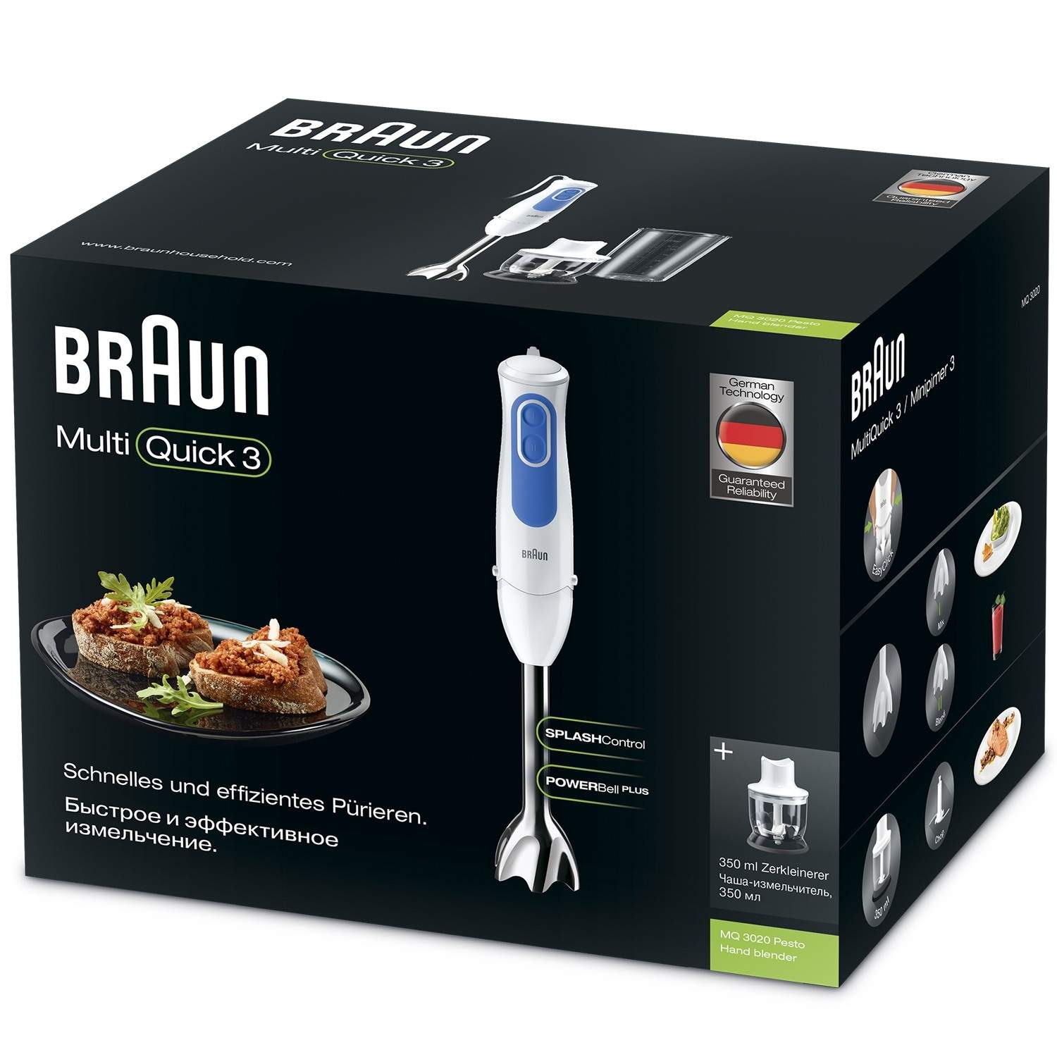 Alternativ bild 1 för Braun Multiquick 3 MQ 3020 Pesto - Handmixer - 700 W - vit / blå