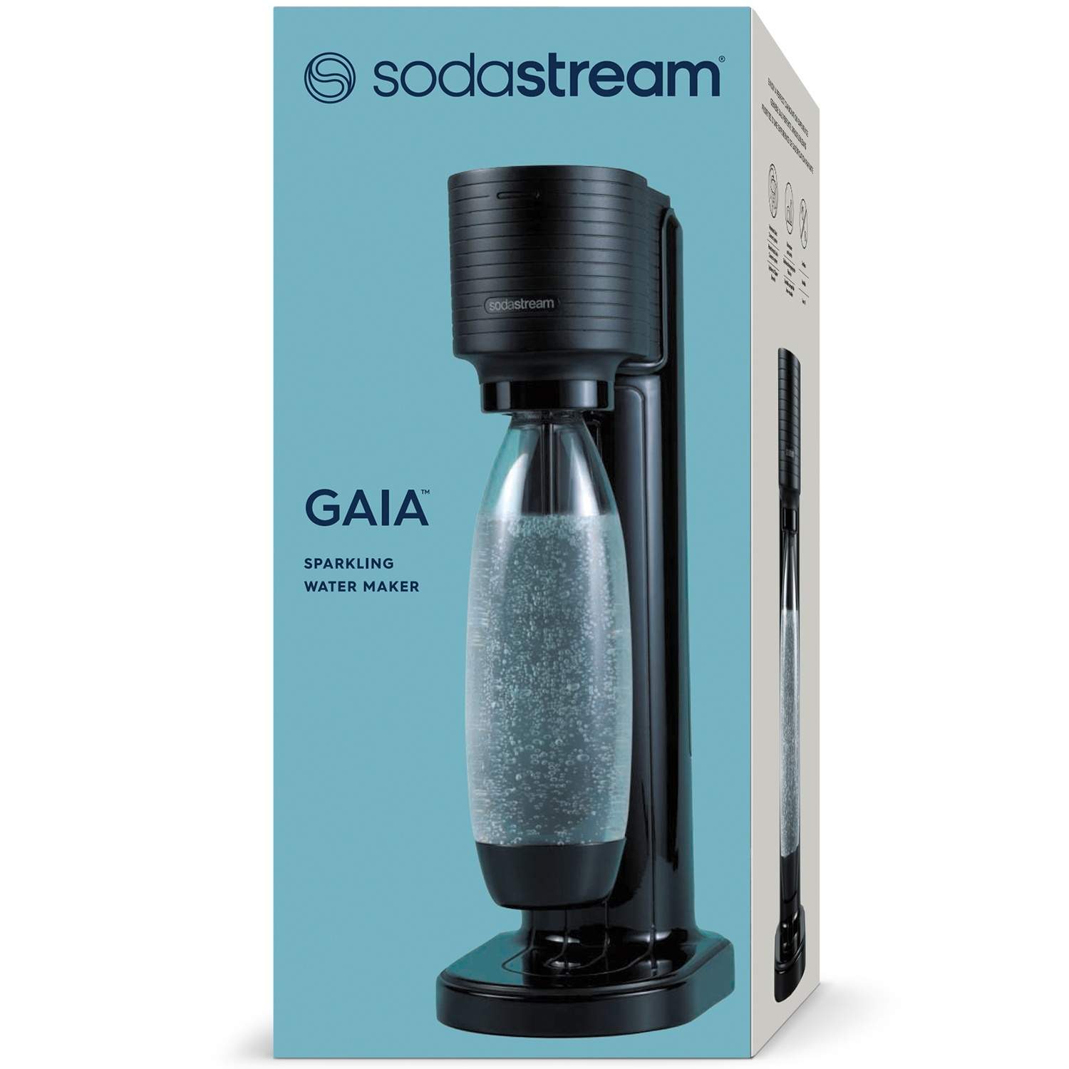 Alternativ bild 1 för SodaStream Gaia, Svart, Polyetentereftalat (PET), 1 l, 198 mm, 198 mm, 437 mm
