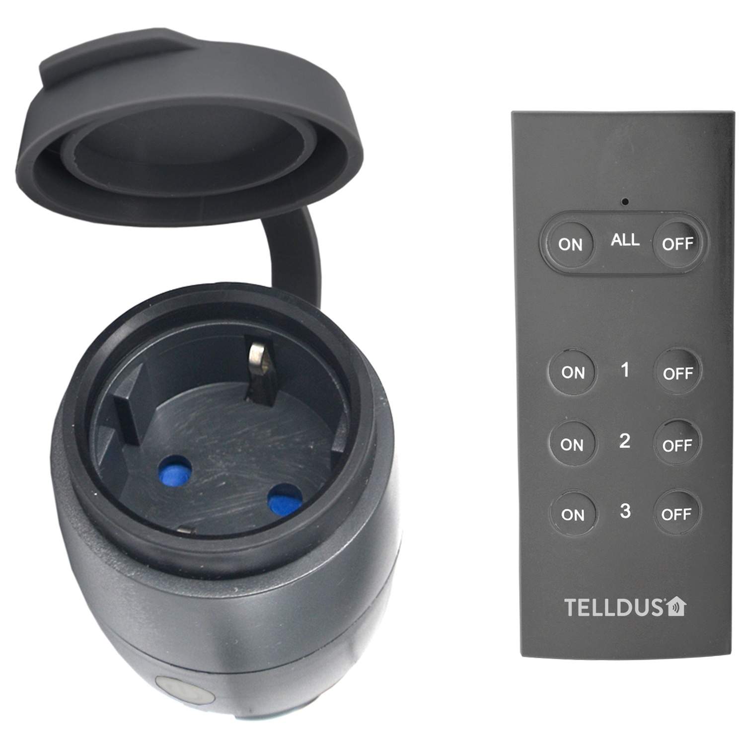 Udendørs modtager IP44 + Fjernbetjening 433MHz