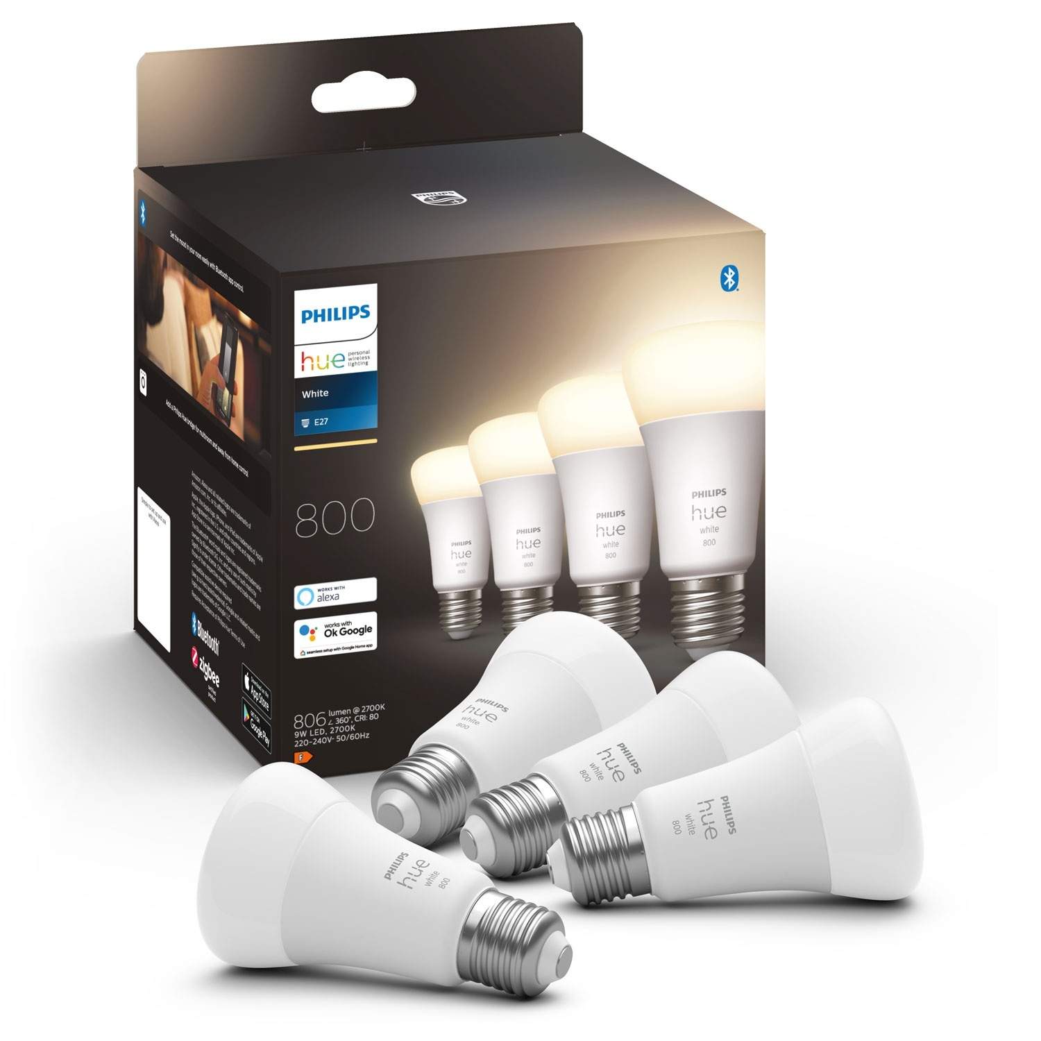 Hue White E27 A60 800lm 4-pack | Sport & Fritid - Friluftsliv & Camping - Belysning | Pryloteket