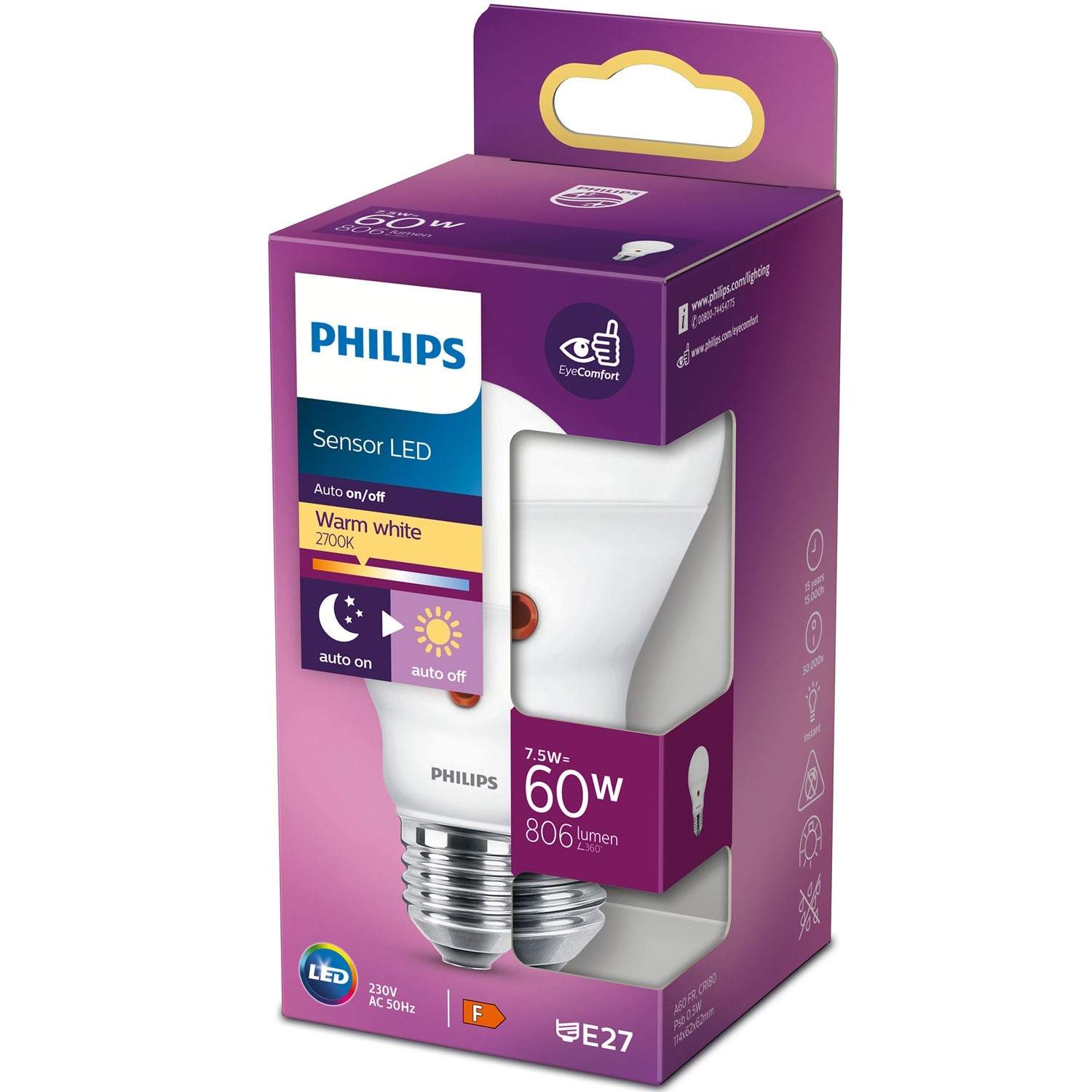 LED E27 Normal 60W Skymningssensor 806lm | Sport & Fritid - Friluftsliv & Camping - Belysning | Pryloteket