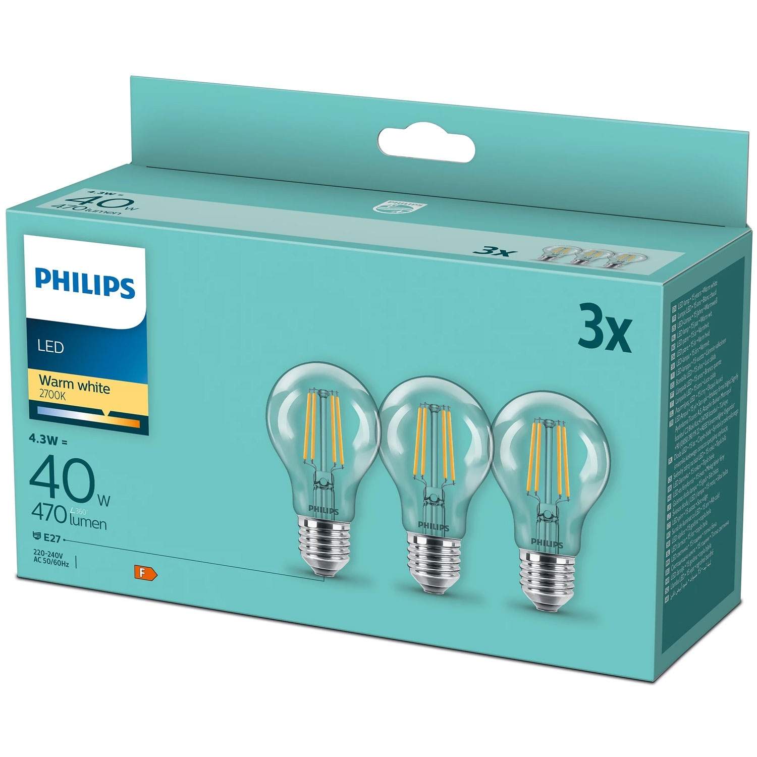 3-pack LED E27 Normal Klar 40W 470lm | Mode & Accessoarer - Smycken, Smyckesset & Tillbehör - Ringar | Pryloteket
