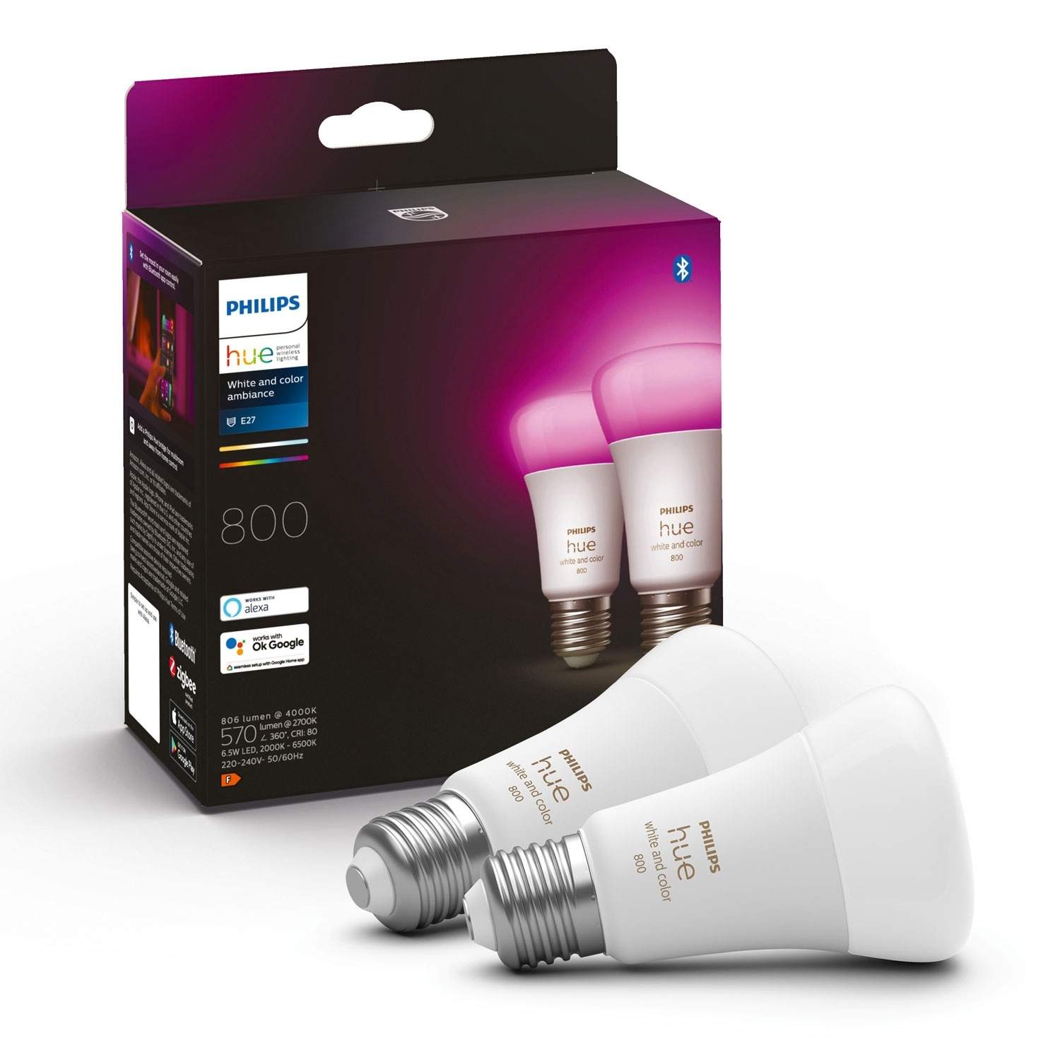 Hue White Color Ambiance E27 800lm 2-pack | Sport & Fritid - Friluftsliv & Camping - Belysning | Pryloteket