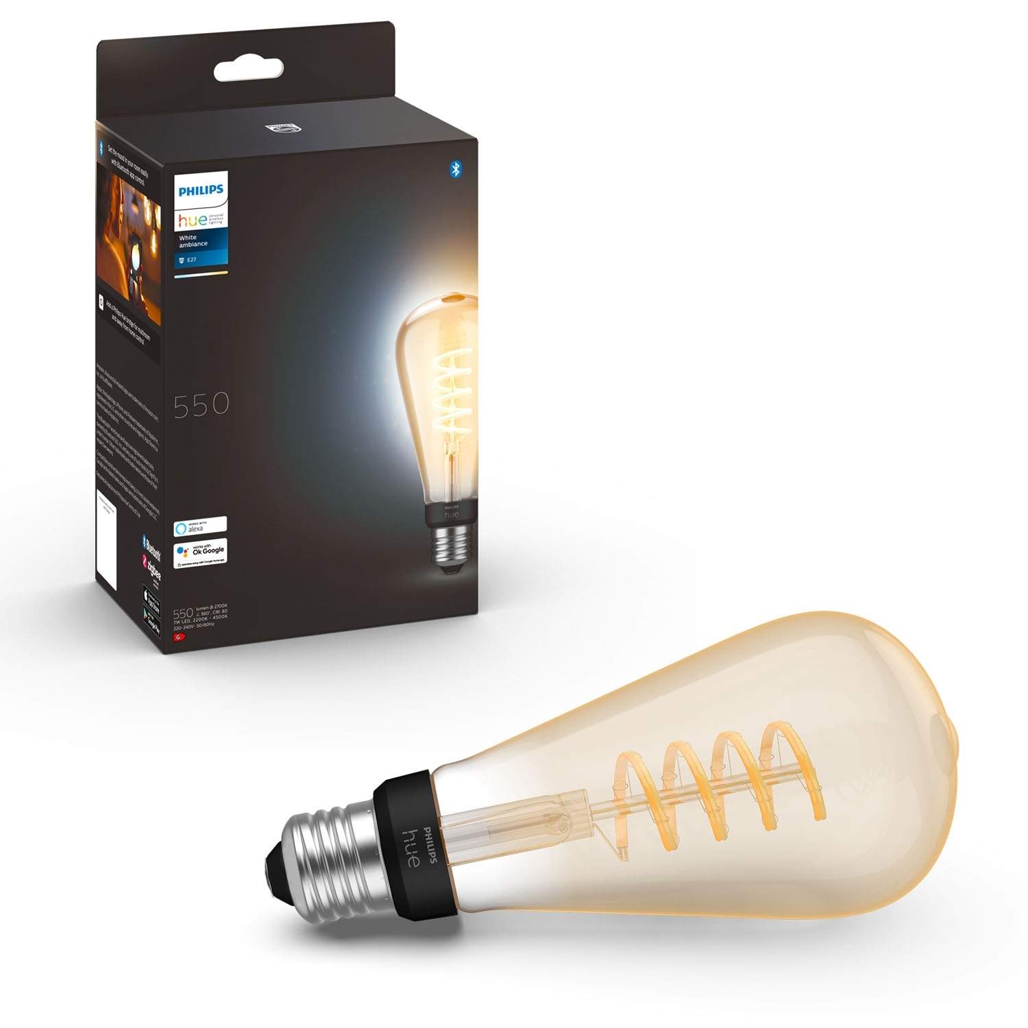 Alternativ bild 0 för Philips Hue White Ambiance Filament ST72 Edison - E27 glödlampa