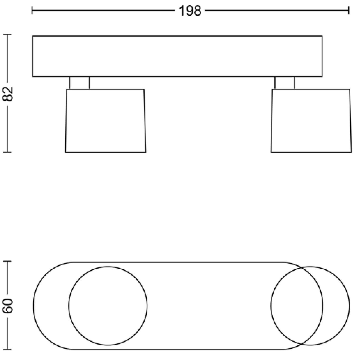 Alternativ bild 1 för Philips Star tak-/väggspotlight 2 x, Utanpåliggande spotlight, LED, 2700 K, 1000 LM, 220-240 V, Svart