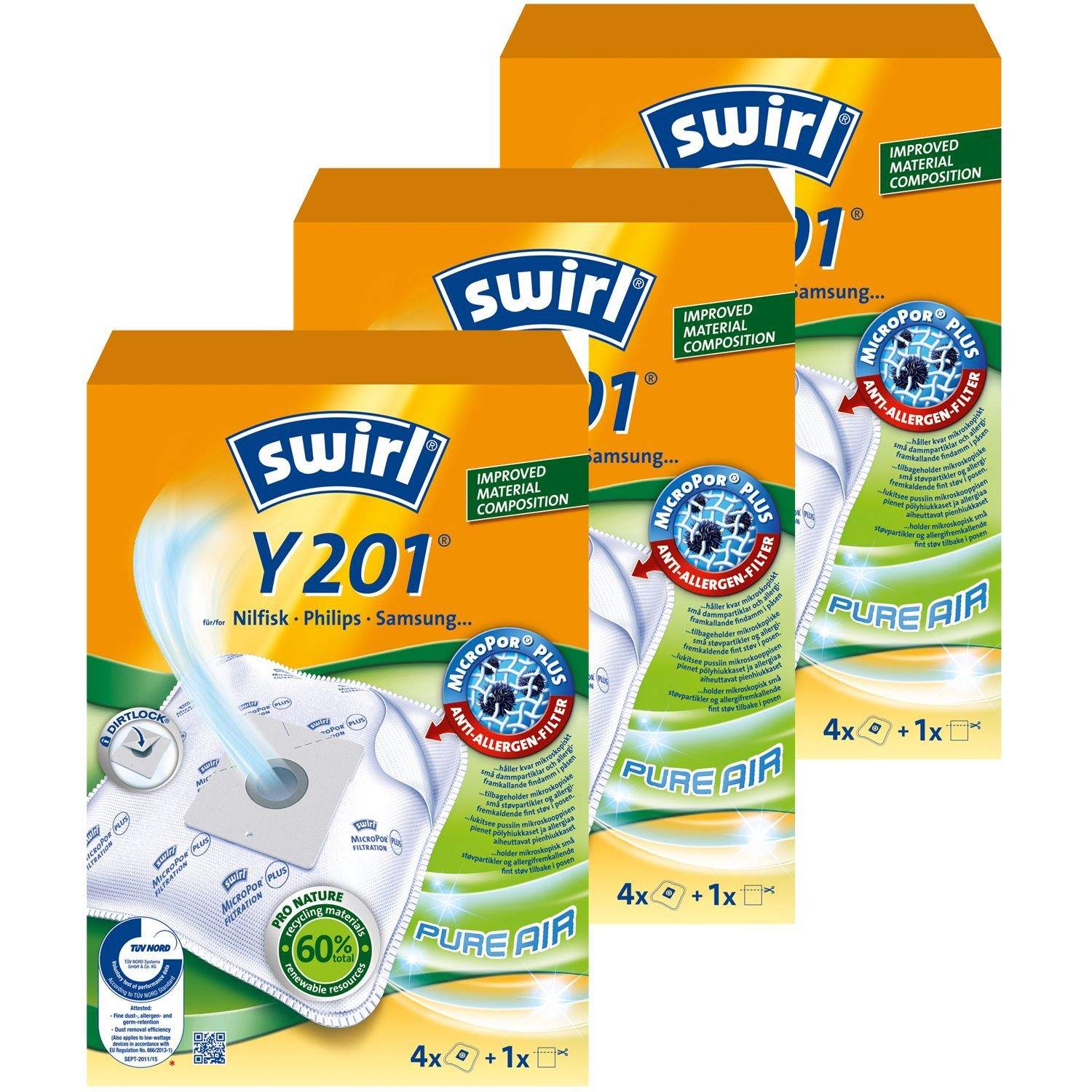 Støvsugerposer Y201 4 STK (BEMÆRK 3 STK DFP)