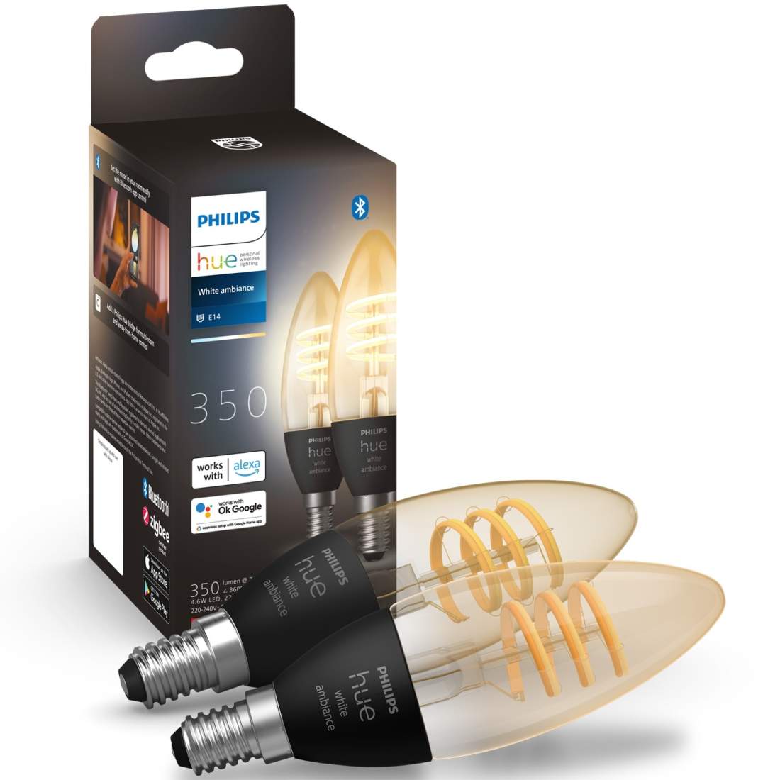 Hue White Ambiance Filament E14 Kron 350 lm 2-pack | Elektronik - Tillbehör Mobil & Surfplatta - Mobiltillbehör - Mobilkablar - Tillbehör | Pryloteket