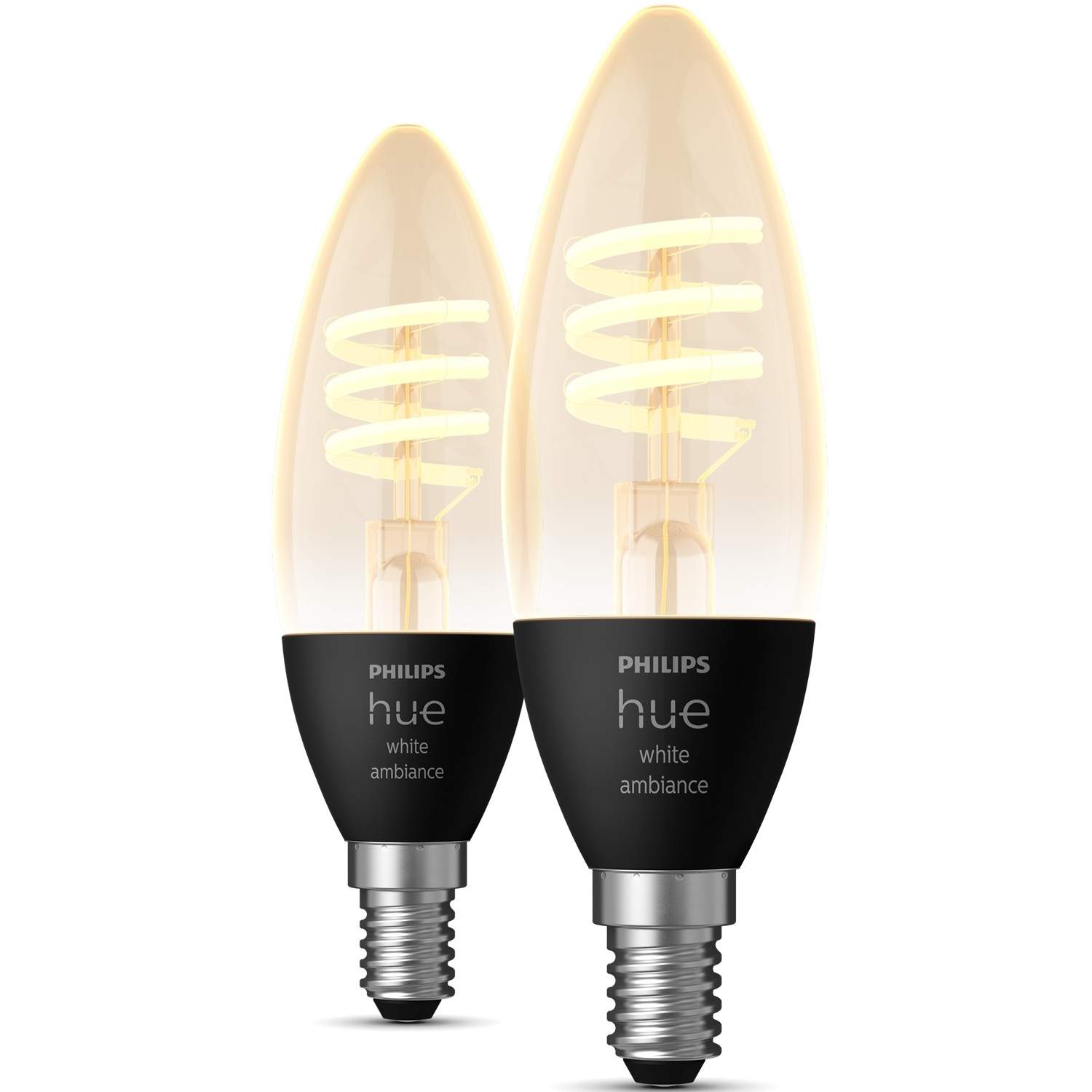 Alternativ bild 1 för Philips Hue White Ambiance Filament Candle - E14-glödlampor - 2-pack