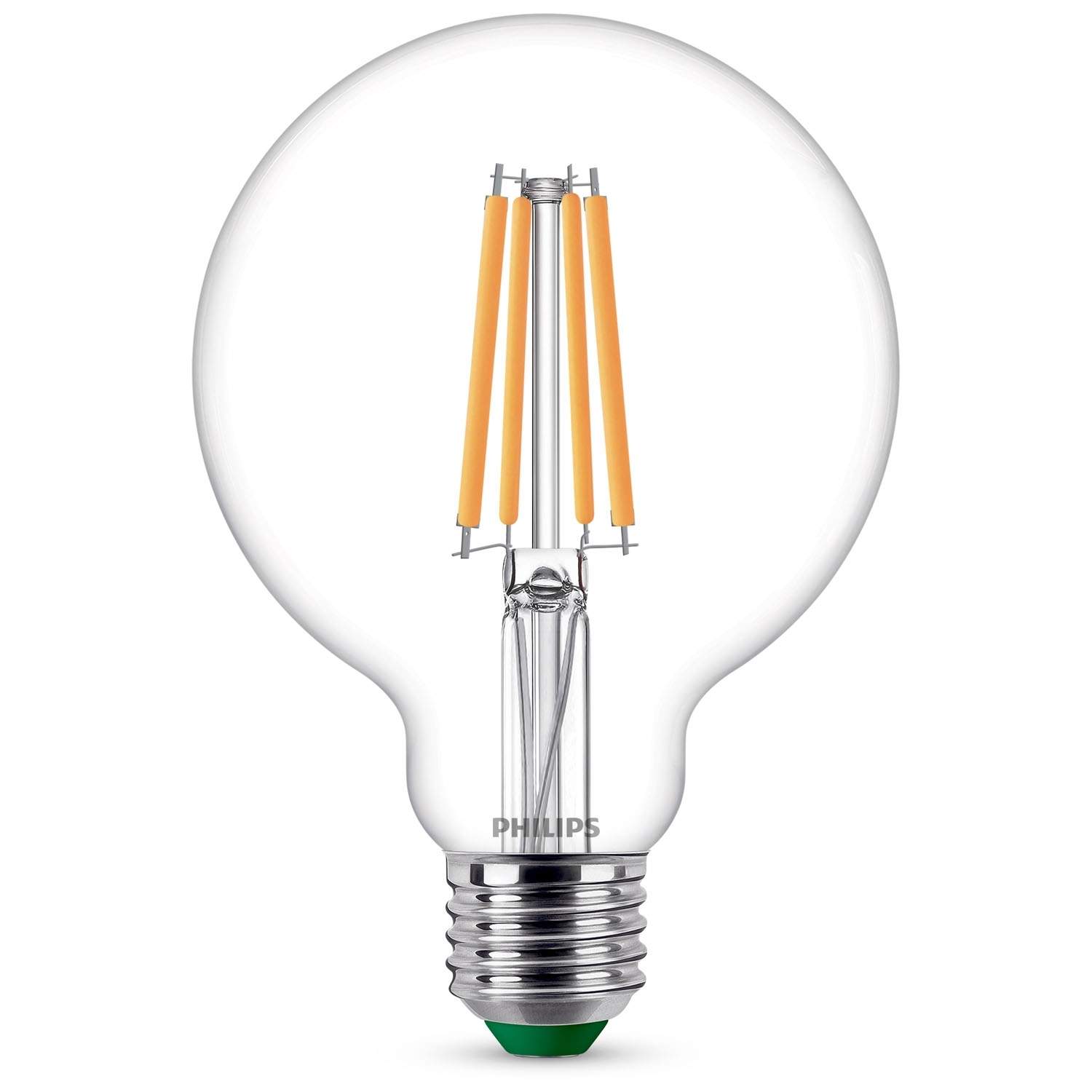 Alternativ bild 1 för Philips - LED-glödlampa med filament - form: G95 - klar finish - E27 - 4 W (motsvarande 60 W) - klass A - varmt vitt ljus - 2700 K