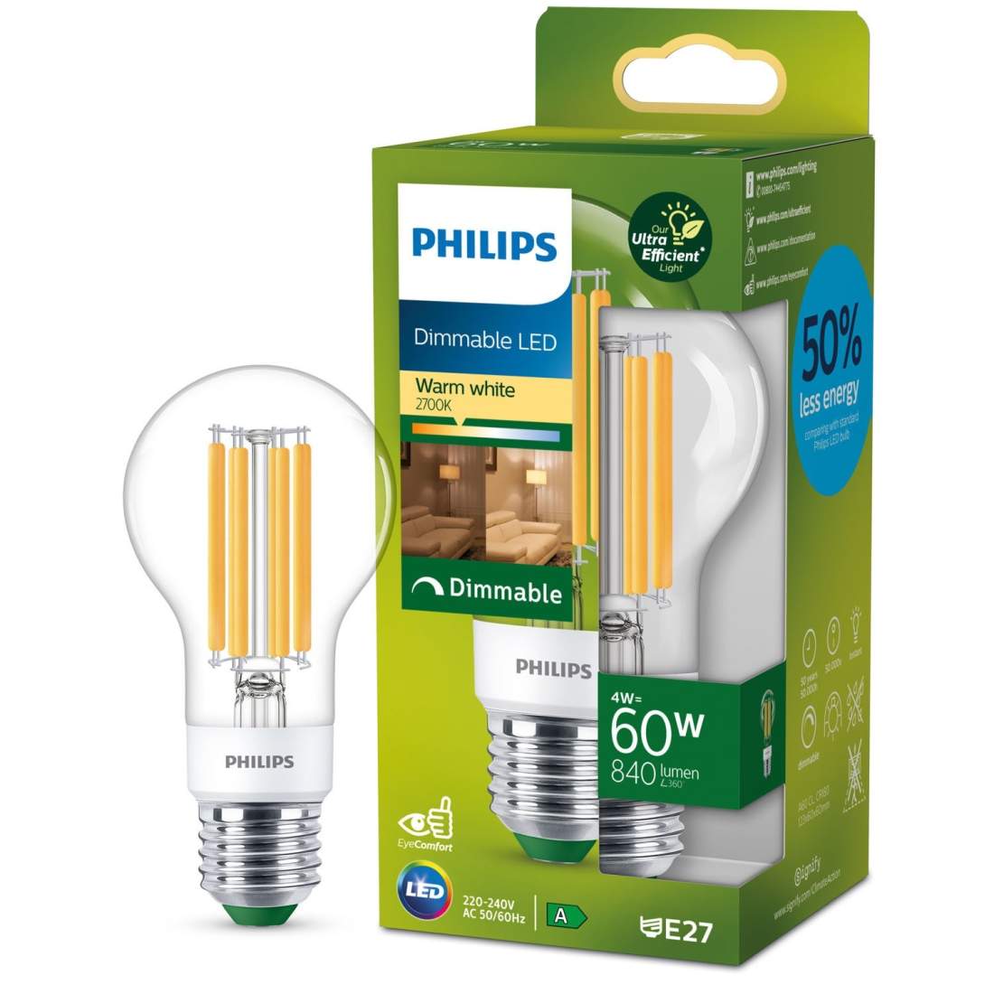 LED E27 Normal 4W (60W) Klar Dimbar 840lm 2700K Energiklass A | Leksaker & Spel - Leksaker - Leksaksfigurer & Dockor - Actionfigurer - DC | Pryloteket