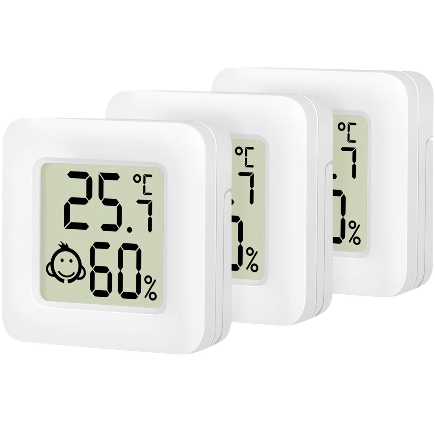 Digitalt minitermometer/hygrometer 3-pak