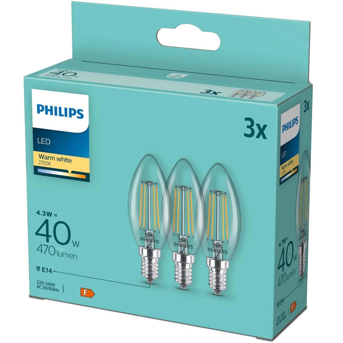 3-pack LED E14 Kron 4,3W (40W) Klar 470lm | Leksaker & Spel - Leksaker - Leksaksfigurer & Dockor - Actionfigurer - DC | Pryloteket