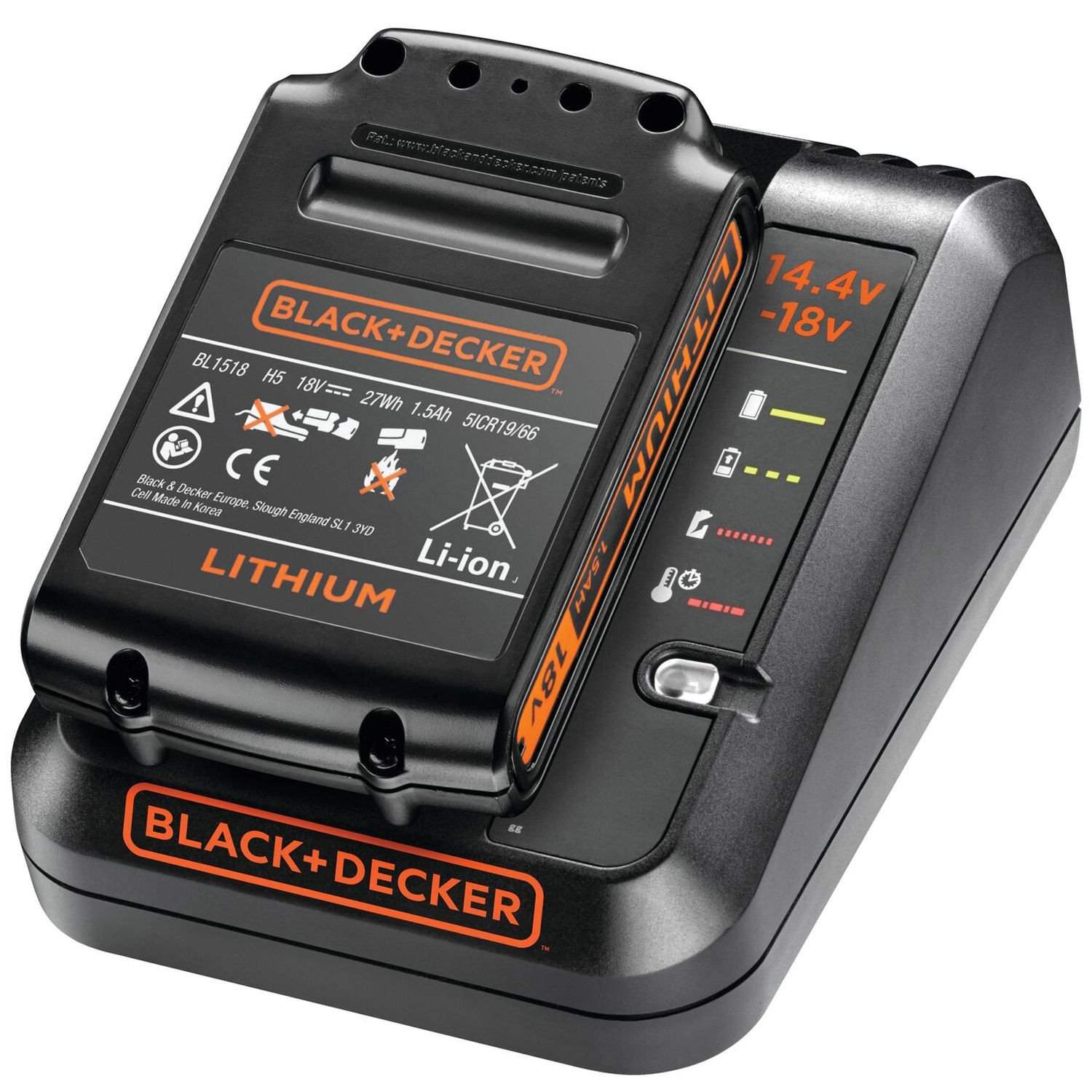 1A oplader + 1,5Ah batteri