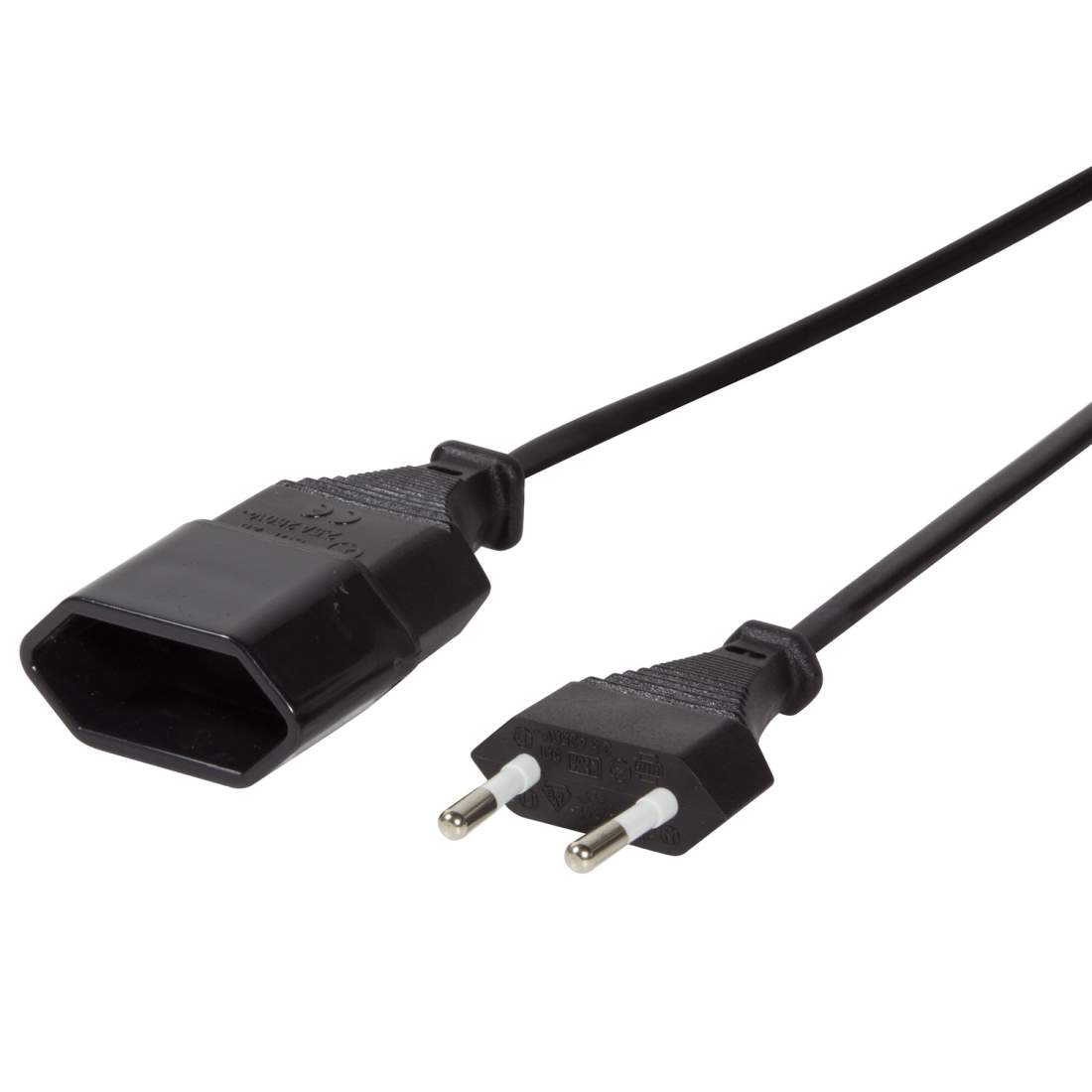 Förlängningskabel Ojordad Euro Svart 3m | Elektronik - Kablar & Adaptrar - Adaptrar & Signalomvandlare - USB | Pryloteket