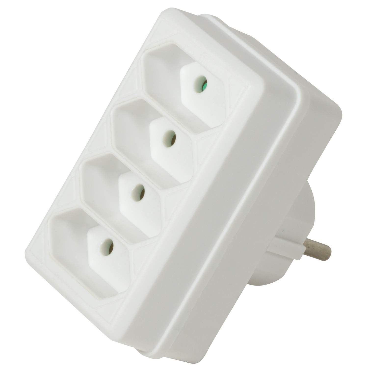 Socket adapter, 4x Euro, 2300W/250V, white