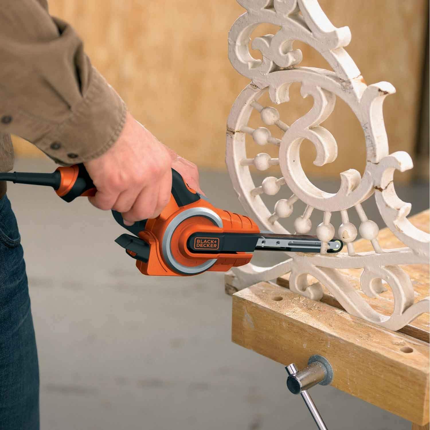 Alternativ bild 1 för Black & Decker KA902EK, Bandslipmaskin, AC, 230 V, 3 m, 451 x 13 mm, 400 W