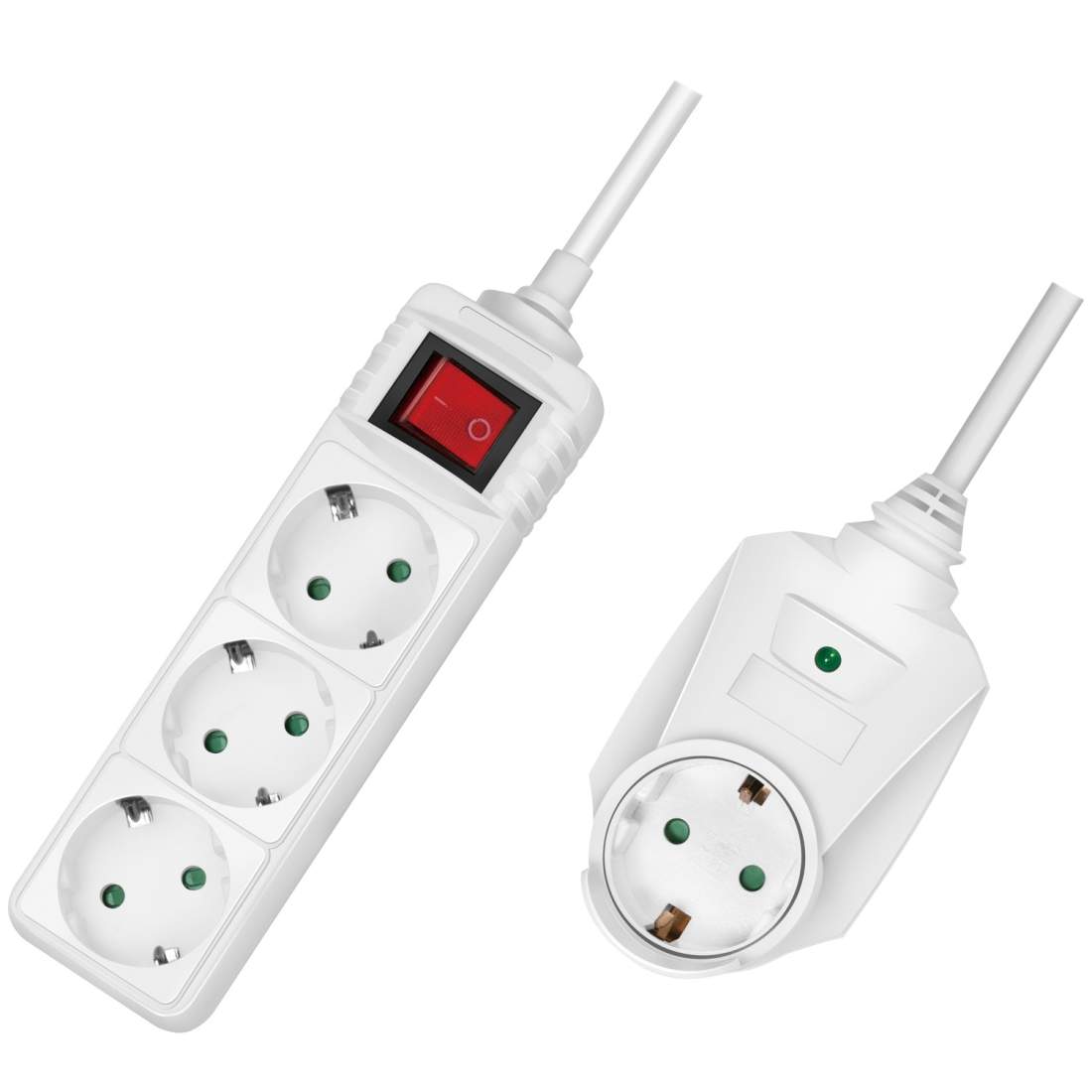 Grenuttag 3-vägs + 1 genomgående kontakt Vit | Hem & Hobby | Pryloteket