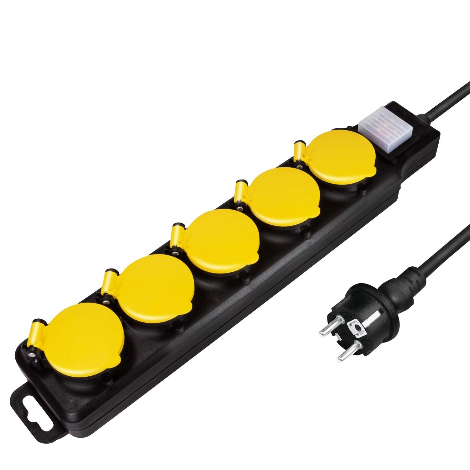 Strømudtag 5-vejs Udendørs brug med kontakt IP44 billede