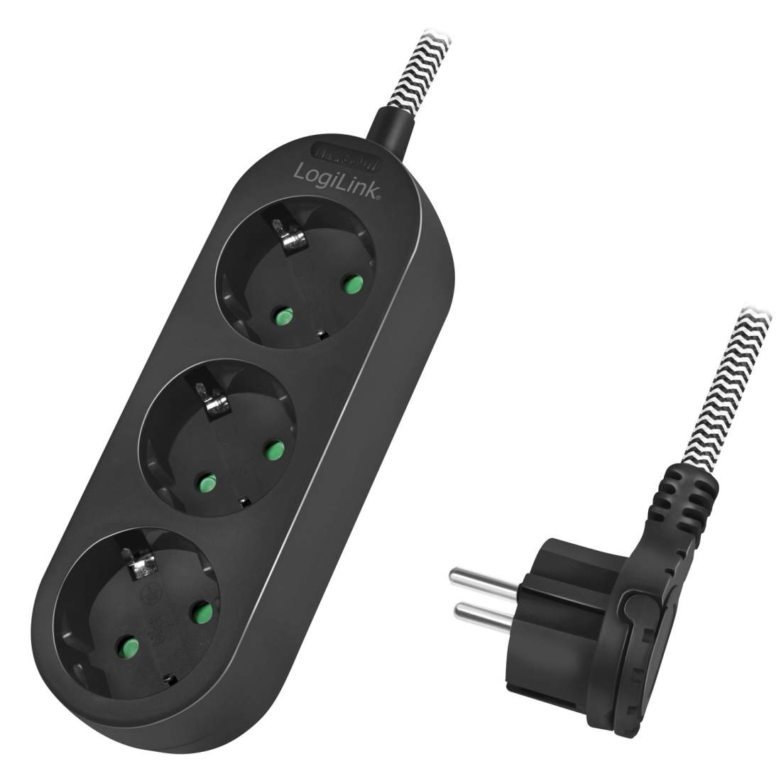 Grenuttag 3-vägs med textilkabel | Hem & Hobby - Hem & Hushåll - Textil | Pryloteket