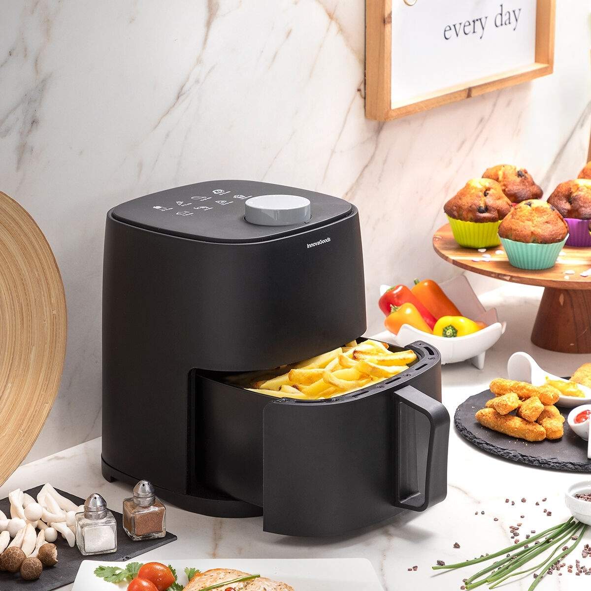 Oliefri frituregryde 2L, 1200W, 360º luftstrøm