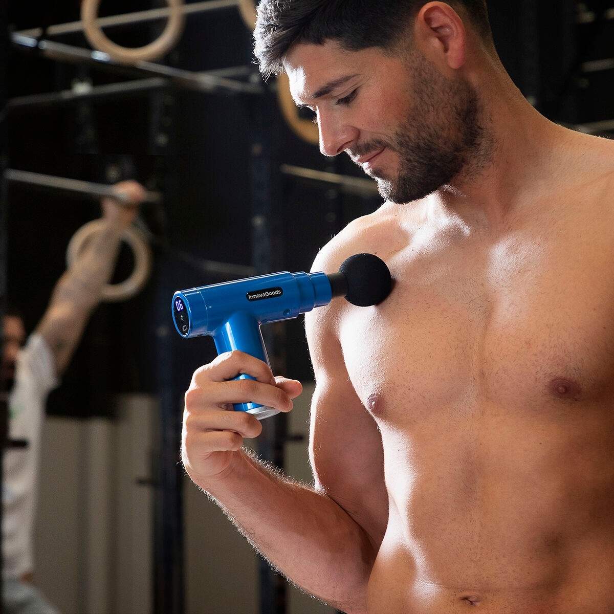 Minipistol til muskelmassage - 10 hastigheder, 8 hoveder