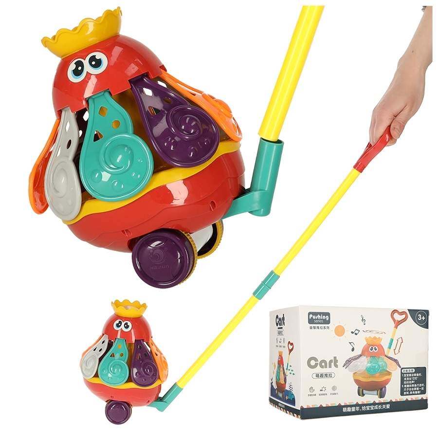 Blæksprutte på en pind med bevægelige tentakler og klokke