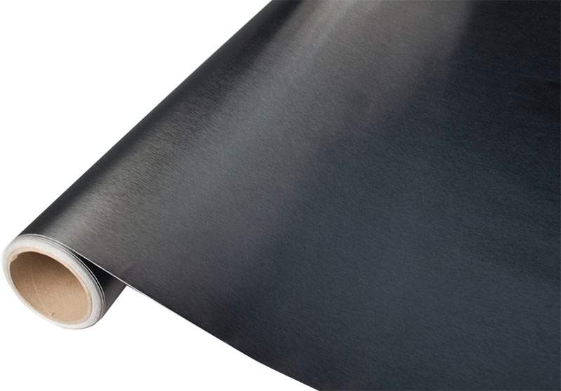 Børstet sort metallisk folie 1,52x30m