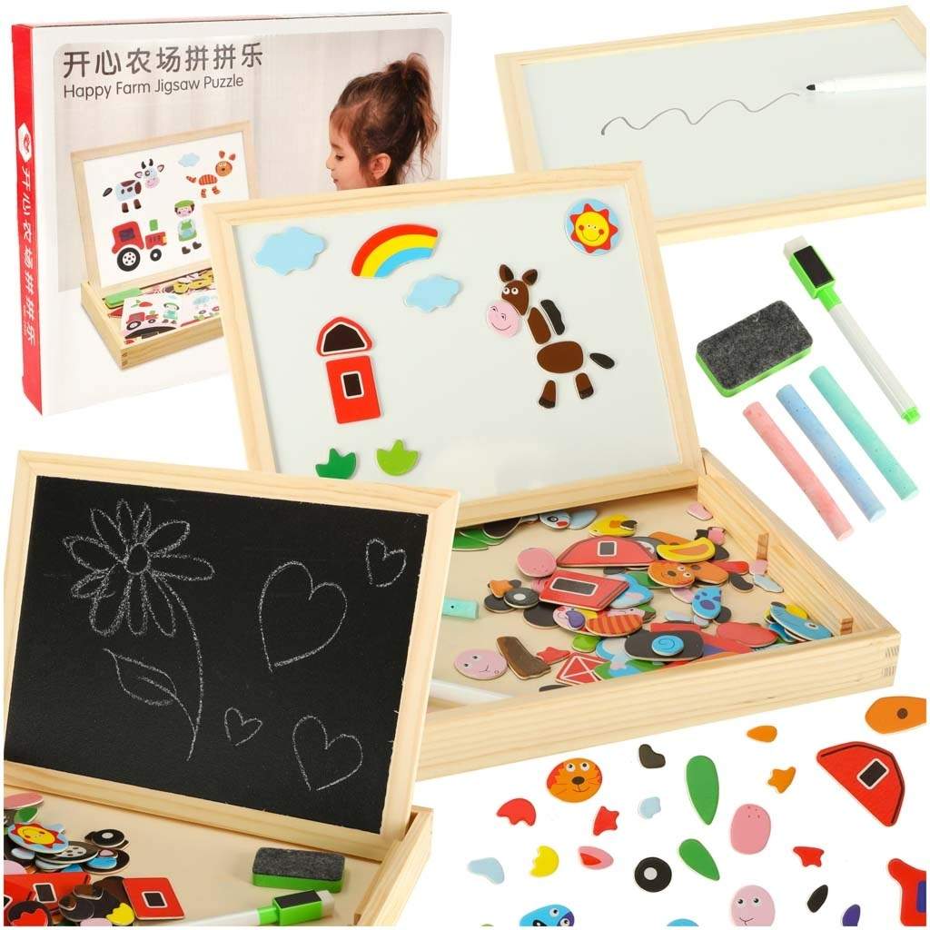 Magnetisk Whiteboard/Tavle 30x23cm - Dobbeltfunktion