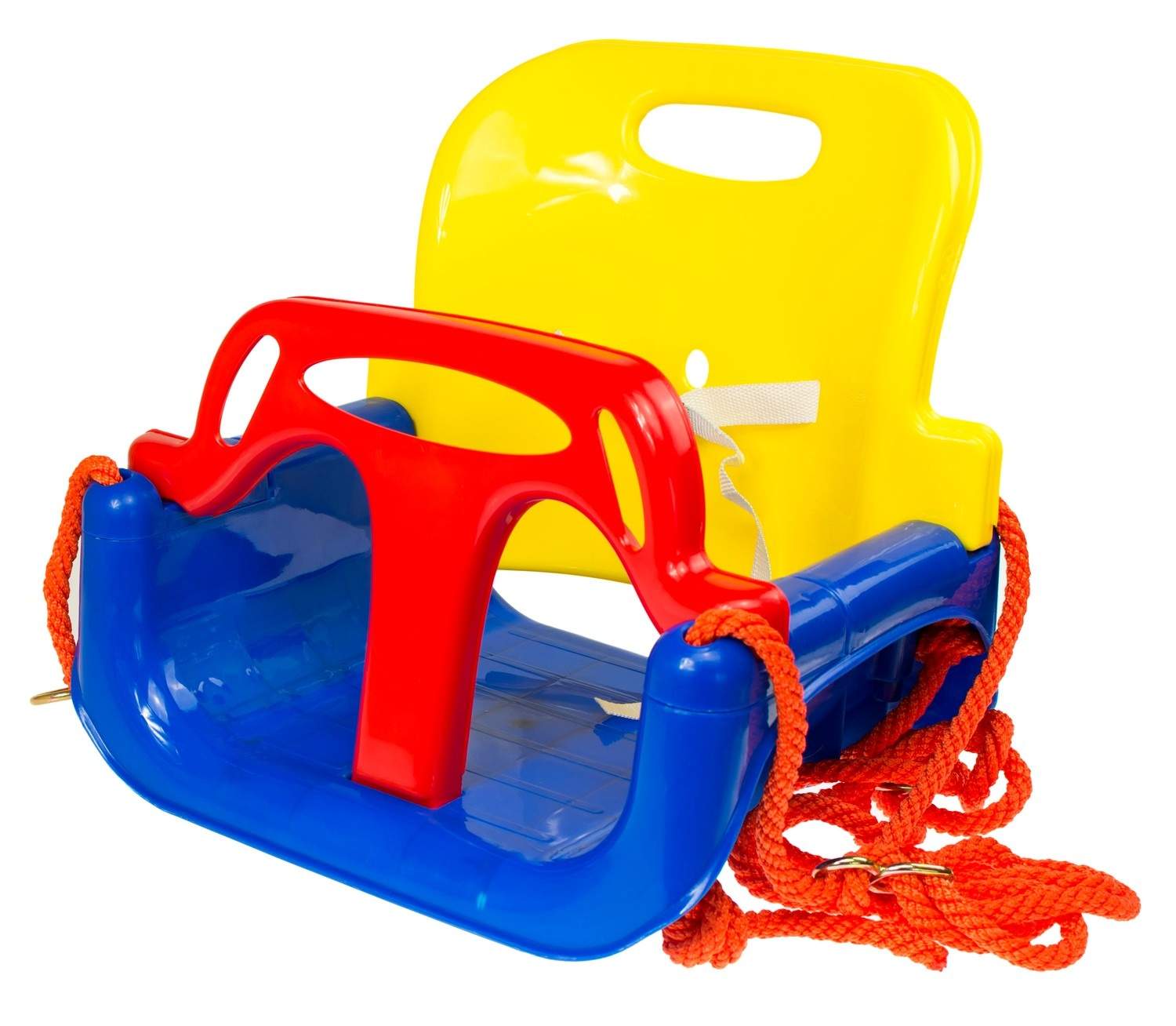 Justerbar barnestol i slidstærkt plast med bælte