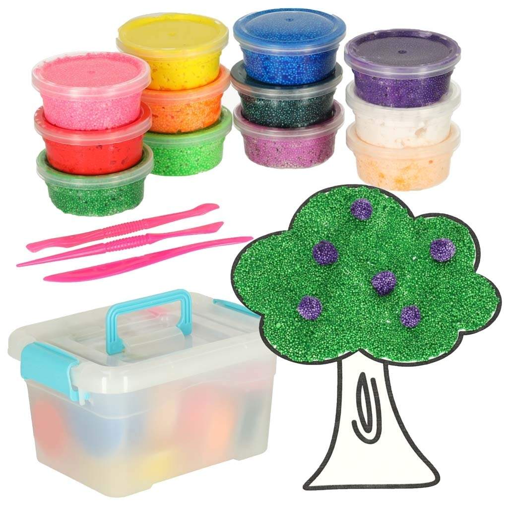 Kreativt skummalingssæt til børn - 12 pletterfri farver