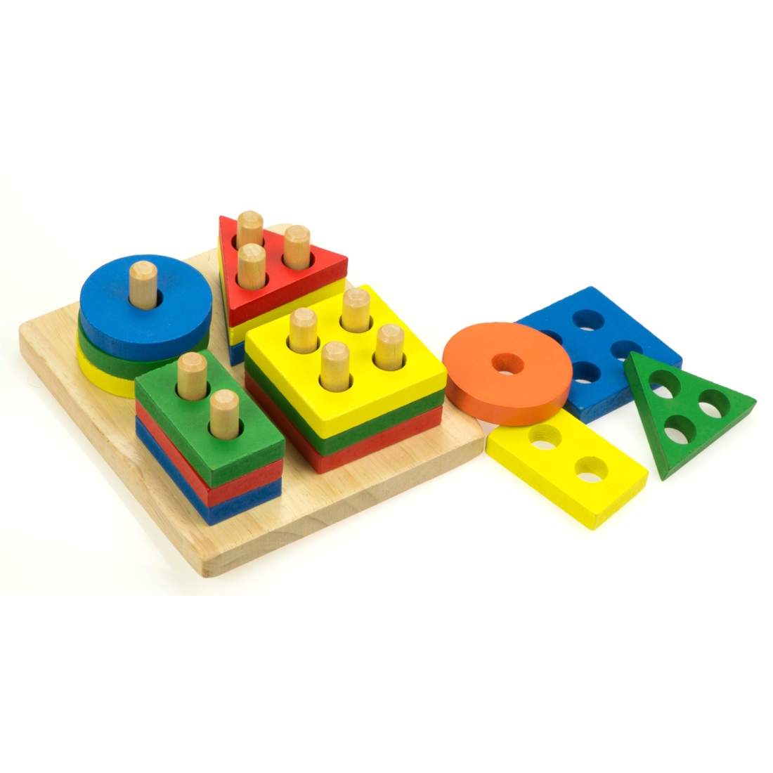 Färgglada träklossar med bas, CE-certifierad | Hem & Hobby - Hem & Hushåll - Bygg | Pryloteket