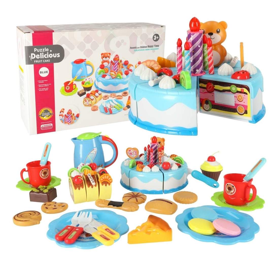 Färgglad plasttårta med tillbehör, 14 cm | Elektronik - Tillbehör Mobil & Surfplatta - Mobiltillbehör - Mobilkablar - Tillbehör | Pryloteket