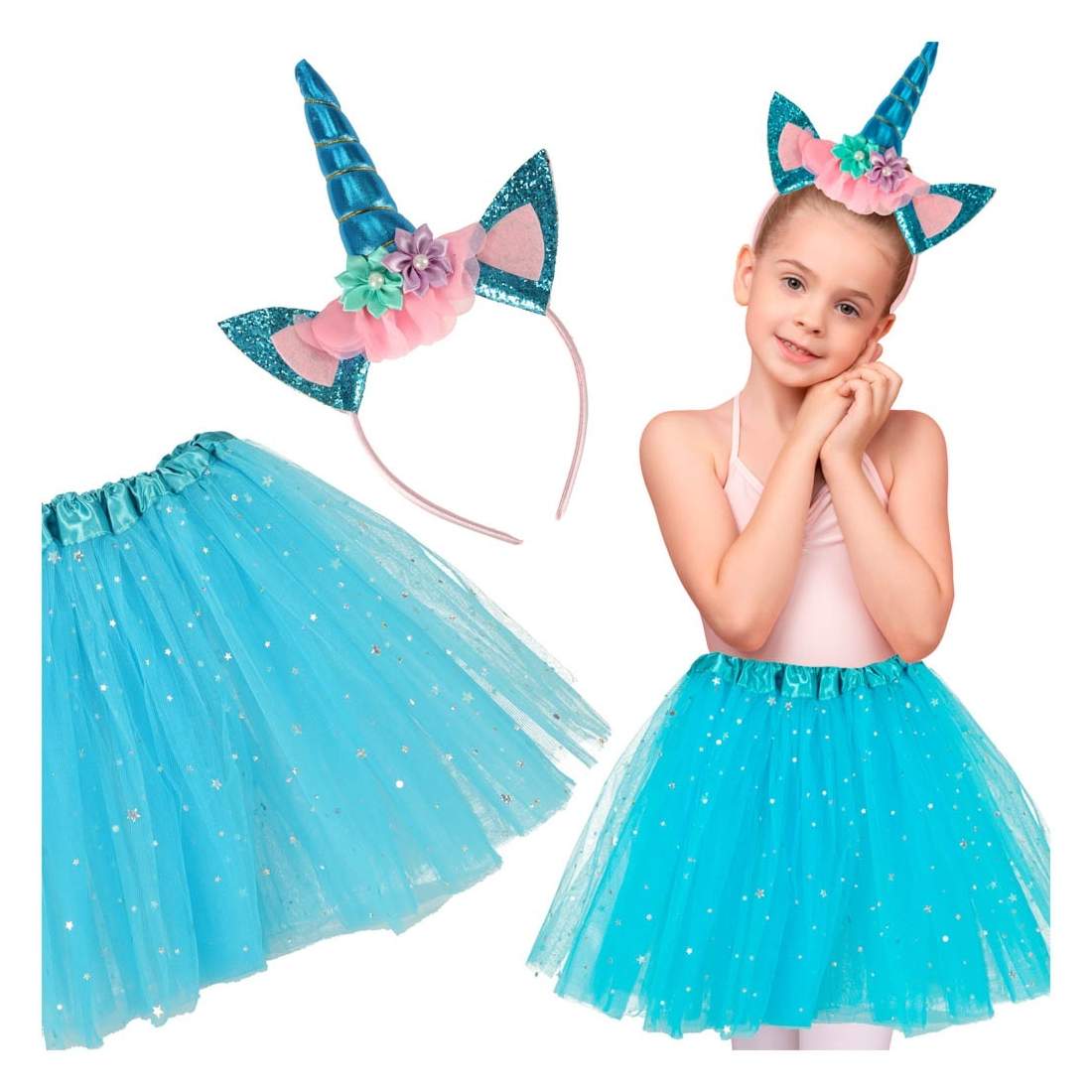 Blå Enhörningsdräkt med Stjärnpaljetter | Hem & Hobby | Pryloteket