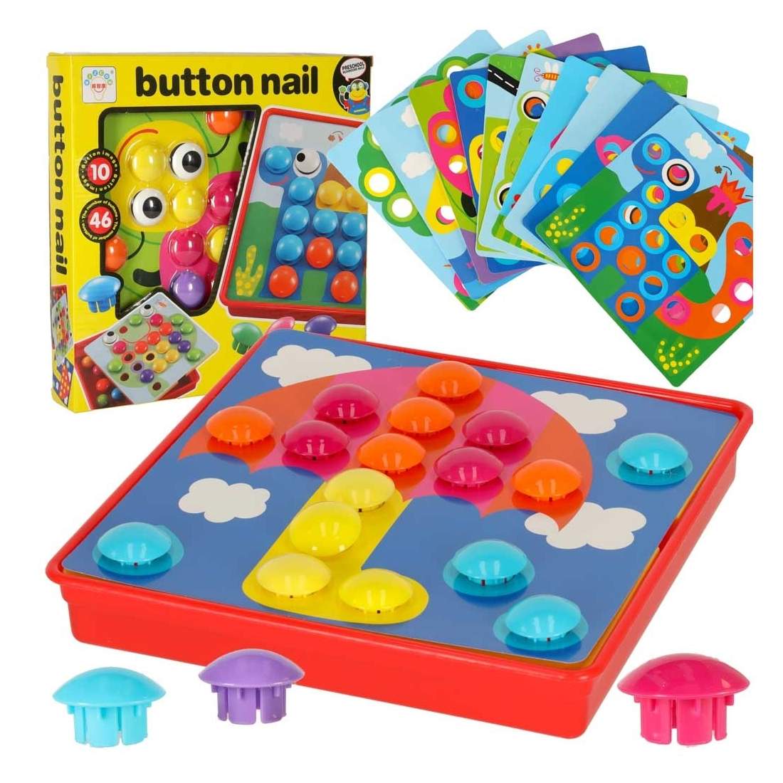 Färgglatt Lärorikt Pussel med 45 Knappar | Leksaker & Spel - Leksaker - Pussel | Pryloteket