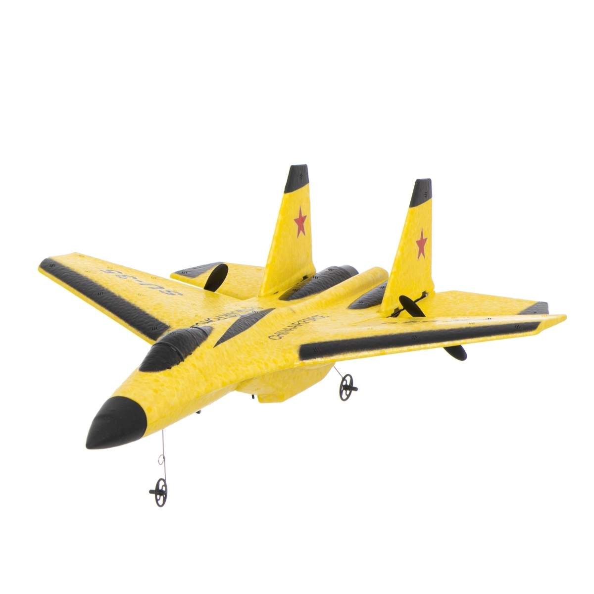 Gult RC jagerfly i polystyrenskum, 120m