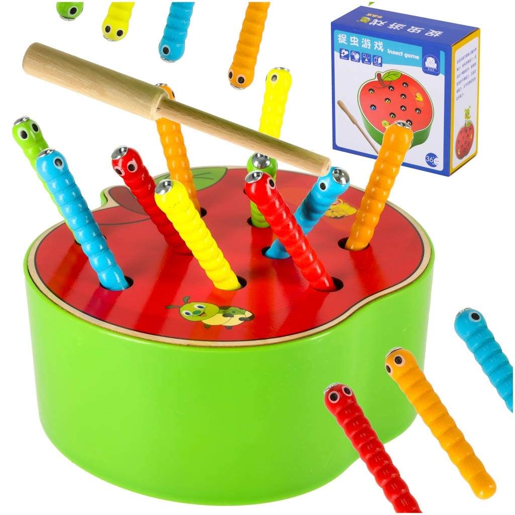 Magnetiskt Träspel Äpple med Maskar och Pinne | Hälsa & Skönhet - Personvård - Vård & Rehabilitering - Hållning | Pryloteket