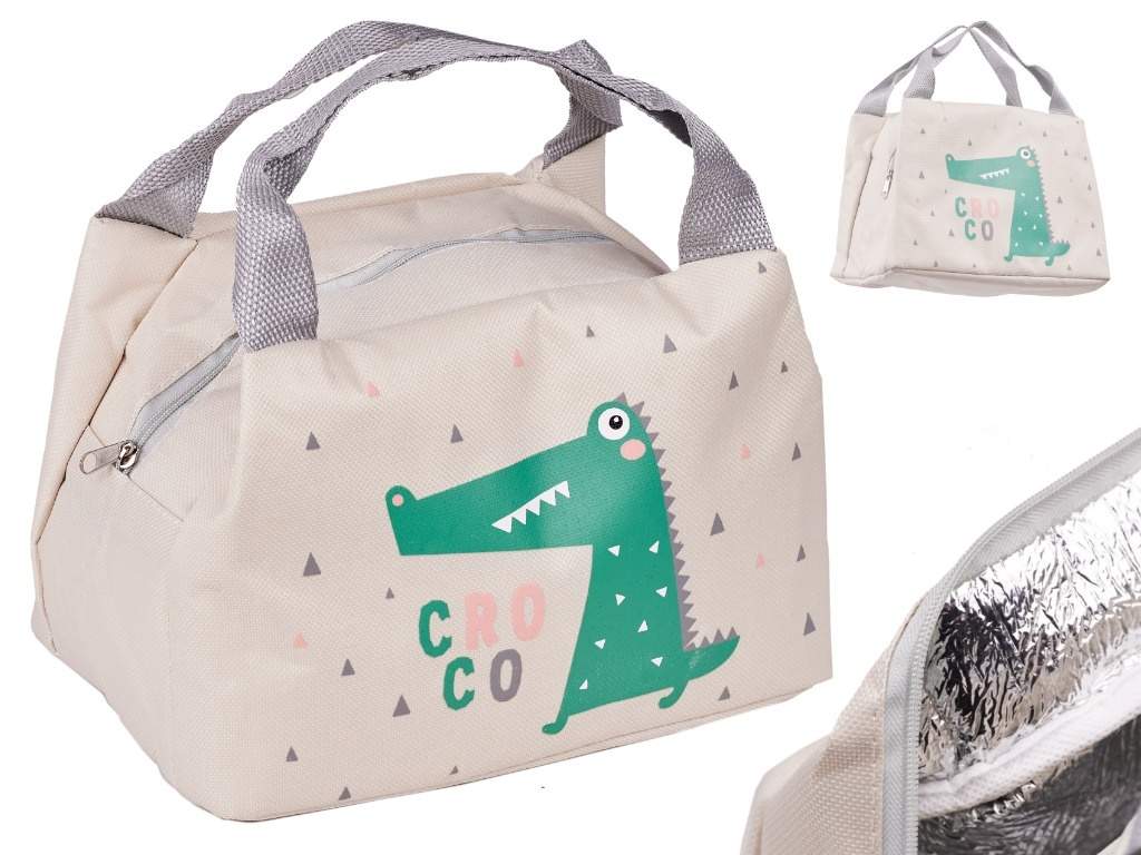 Isolerende morgenmadstaske Krokodillemønster - Skole & Strand