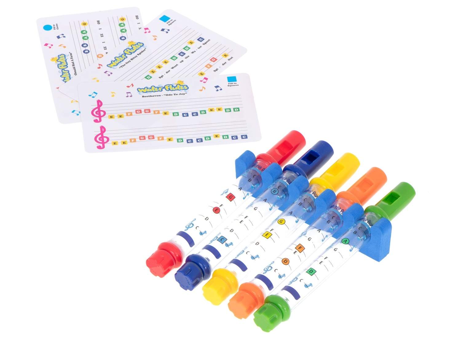 Farverige badefløjter sæt til musikalsk badeventyr