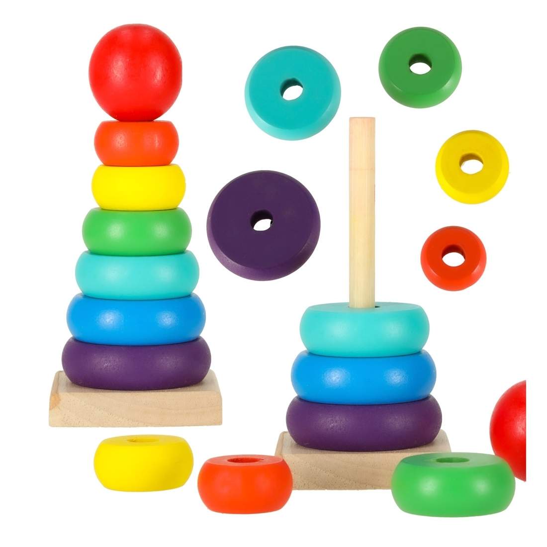 Flerfärgad Träpyramid - Logik & Färgträning | Elektronik - Tillbehör Mobil & Surfplatta - Surfplatta Tillbehör - Stativ | Pryloteket