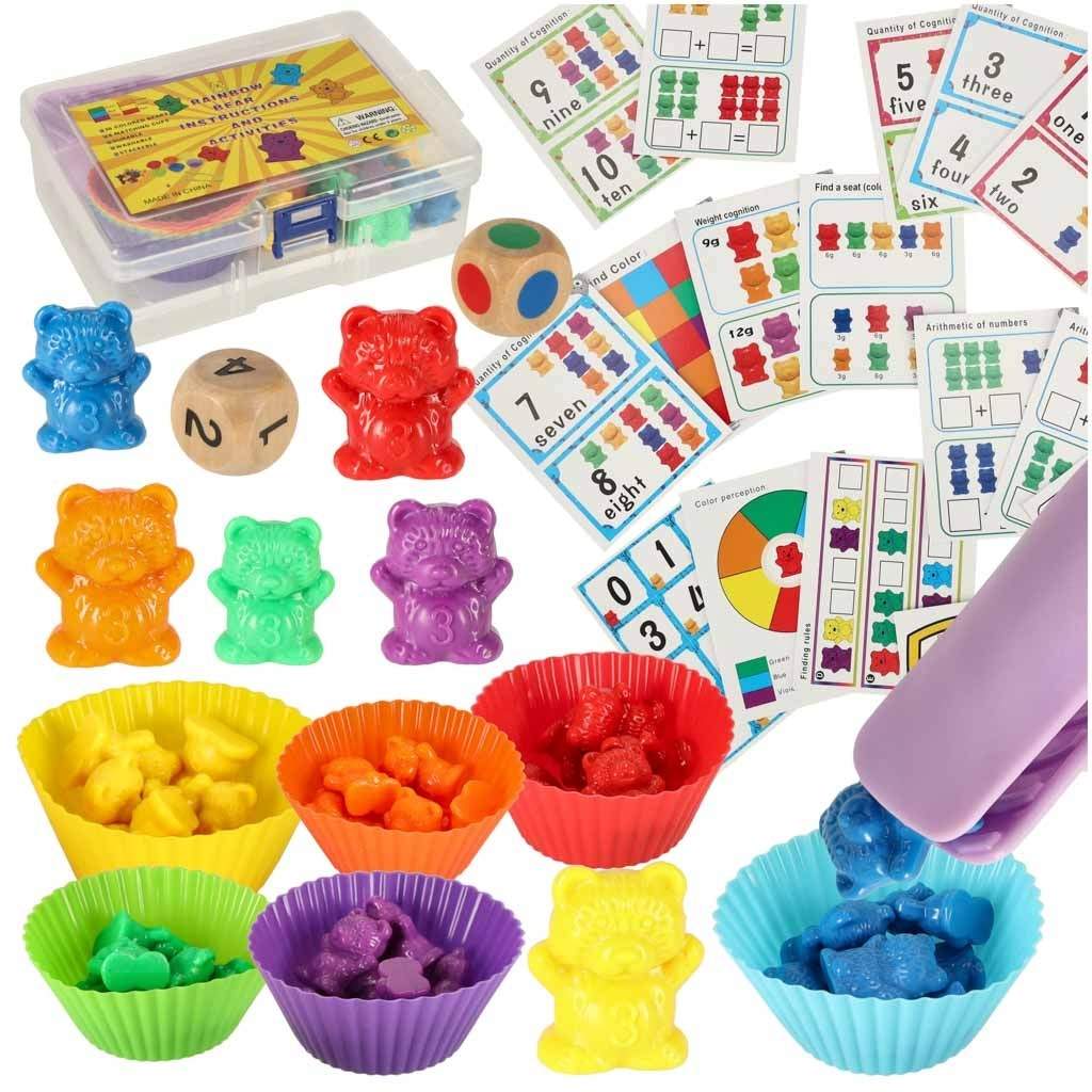 Lære matematik sæt: 36 bamser & kort