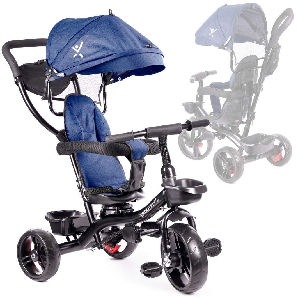 Marinblå Trehjuling med Korg och Solskydd | Hem & Hobby - Hem & Hushåll - Kök - Köksredskap - Lock | Pryloteket